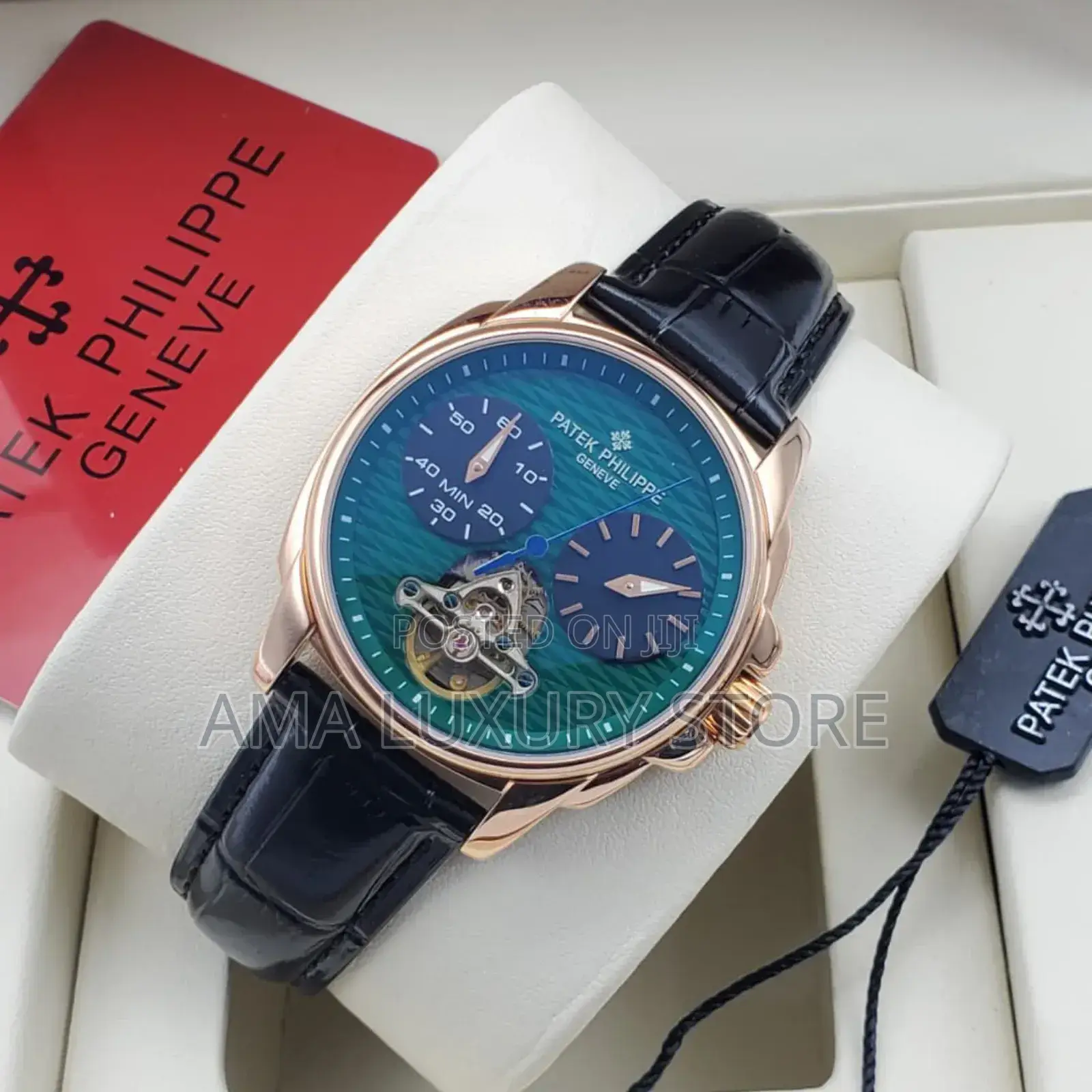 Patek Philippe Genuine Leather Luxury Men's Designer Wristwatches