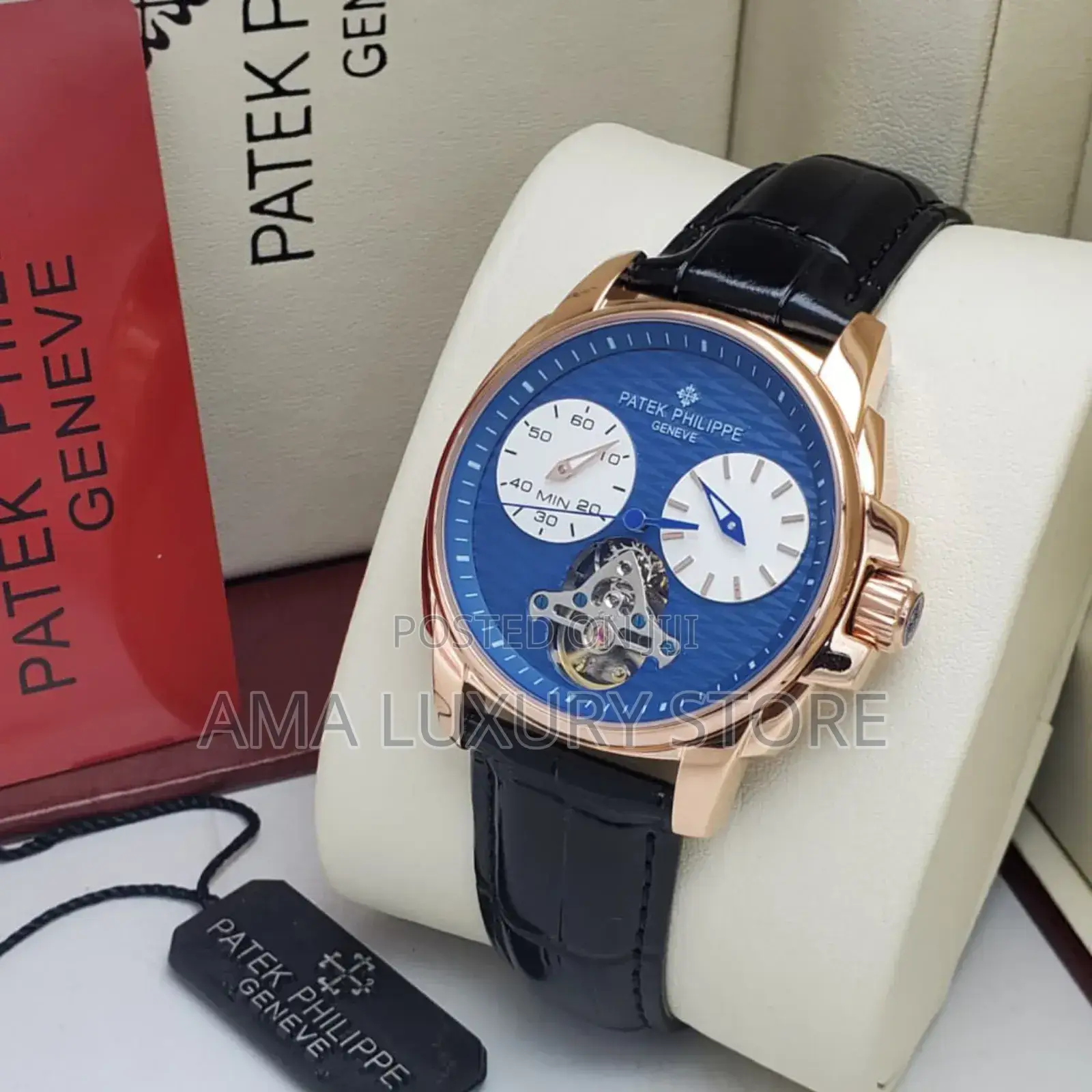 Patek Philippe Genuine Leather Luxury Men's Designer Wristwatches