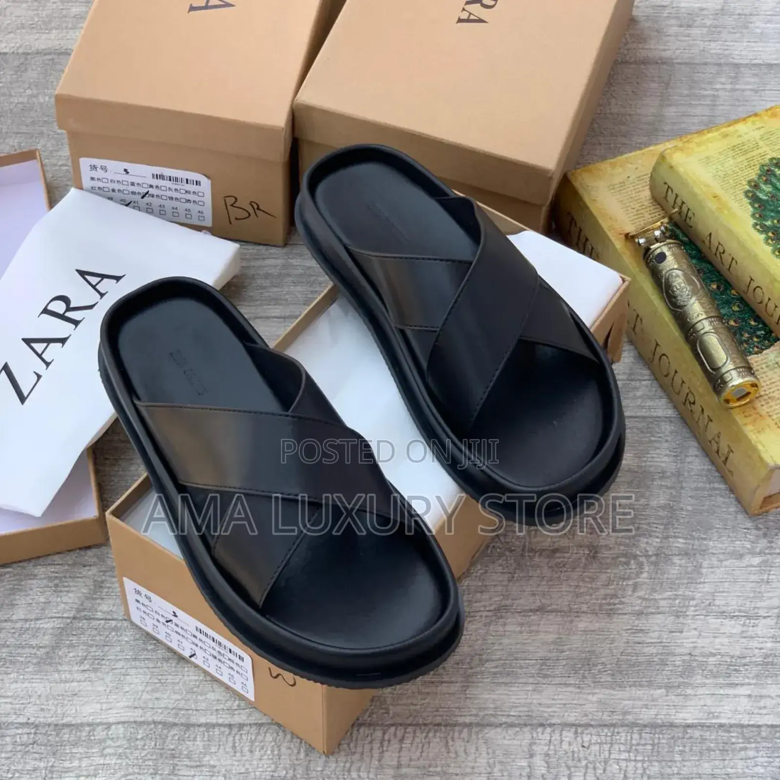 Zara Luxury Designer Men's Leather Slippers