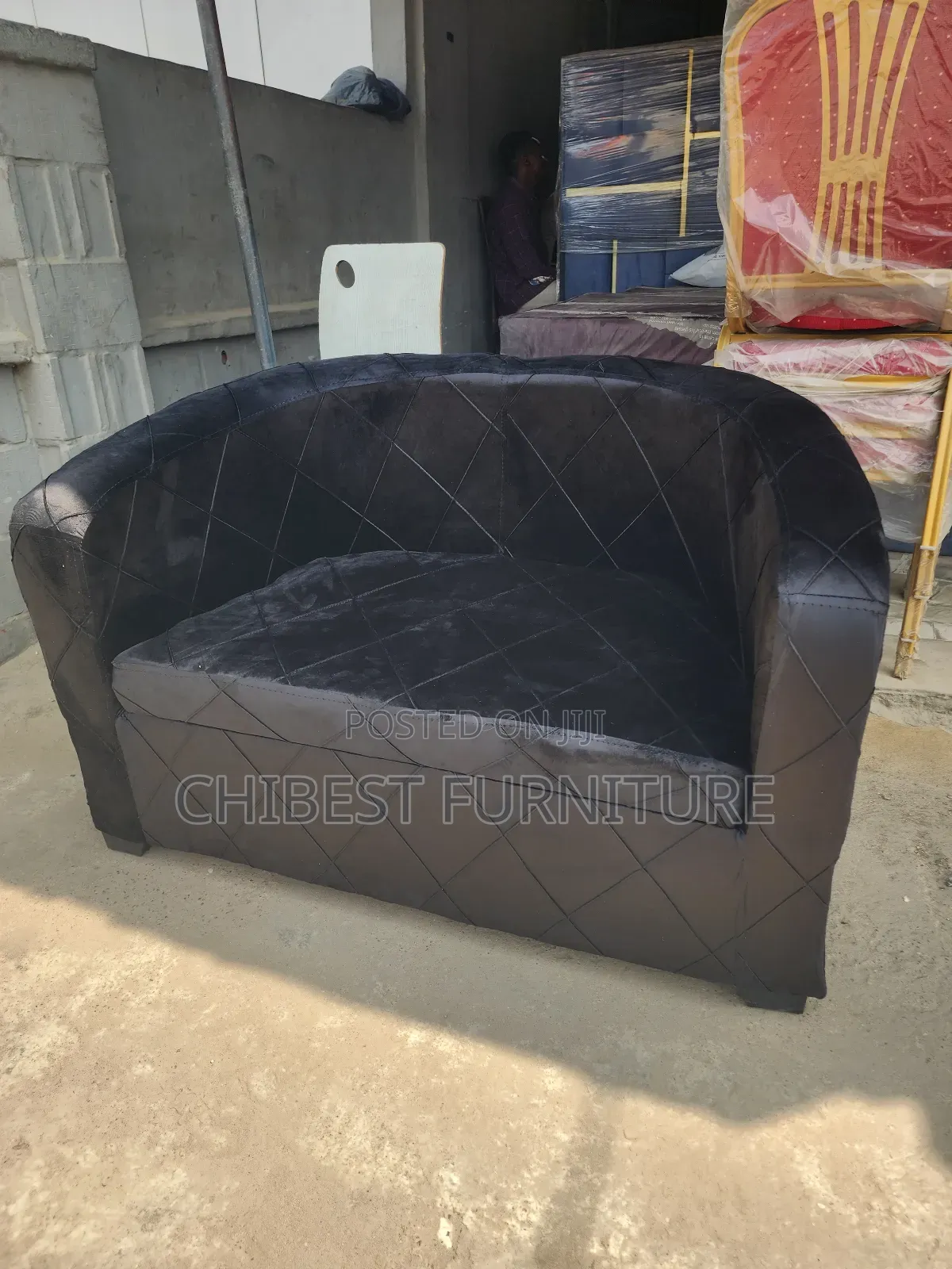 Padded Sofa Fabric Chairs For Two Persons