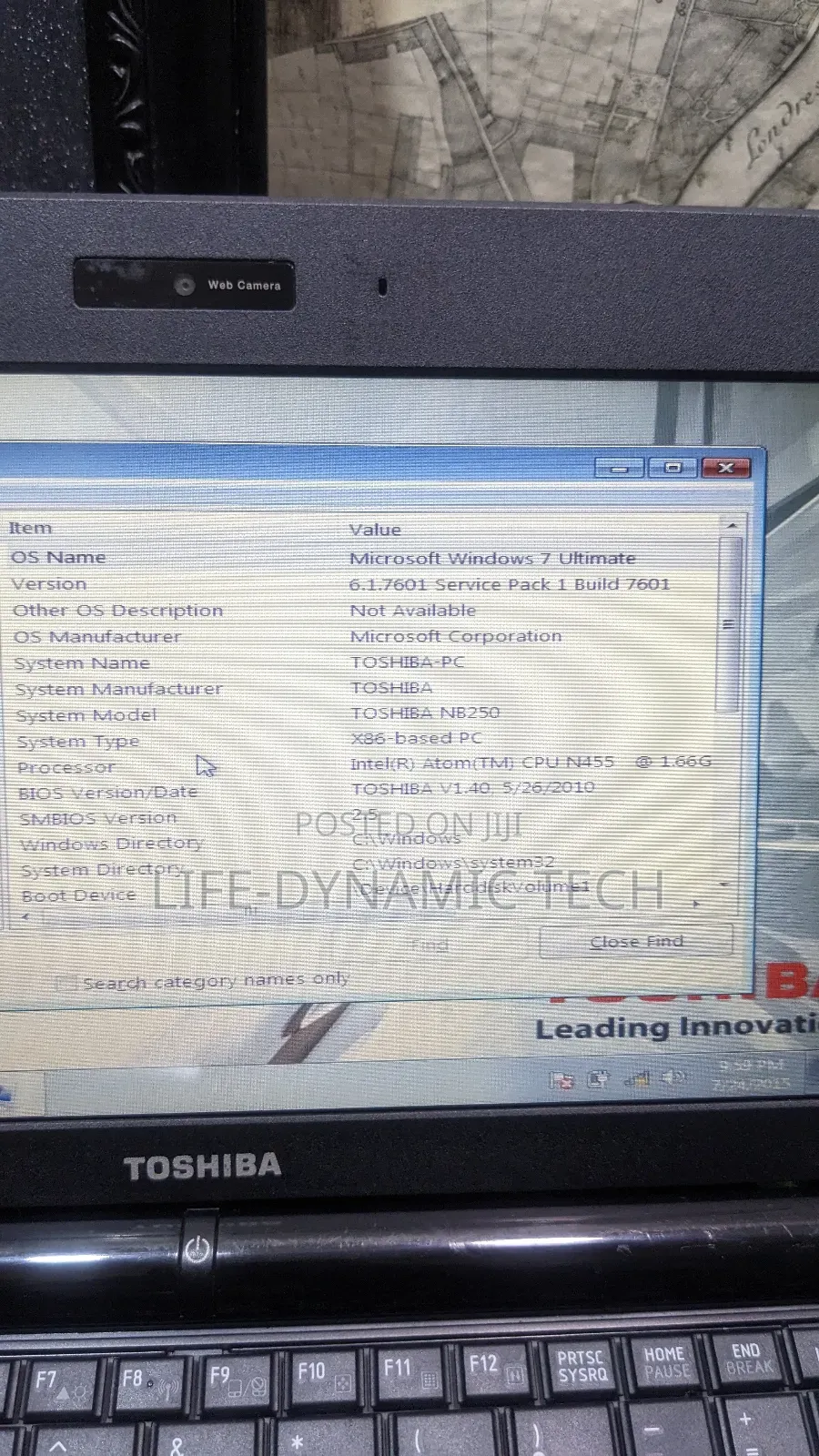 Laptop Toshiba NB200 2GB Intel Atom HDD 250GB
