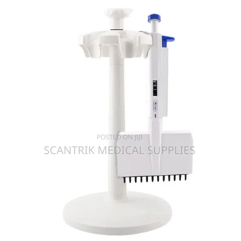 Ergonomic 12-Channel Adjustable Micropipette for Labs