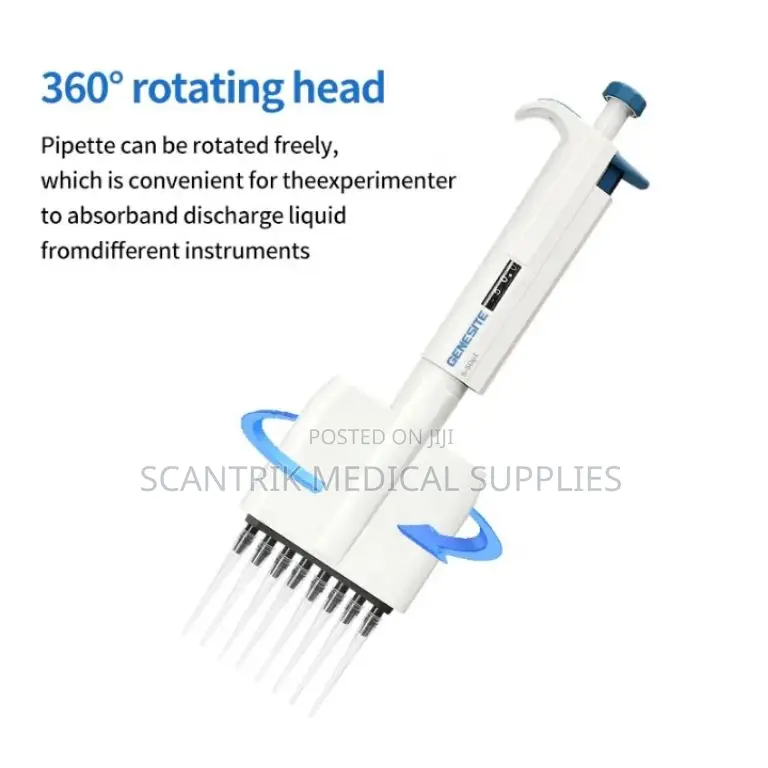 12-Channel Adjustable Micropipette for Clinical and Research Labs