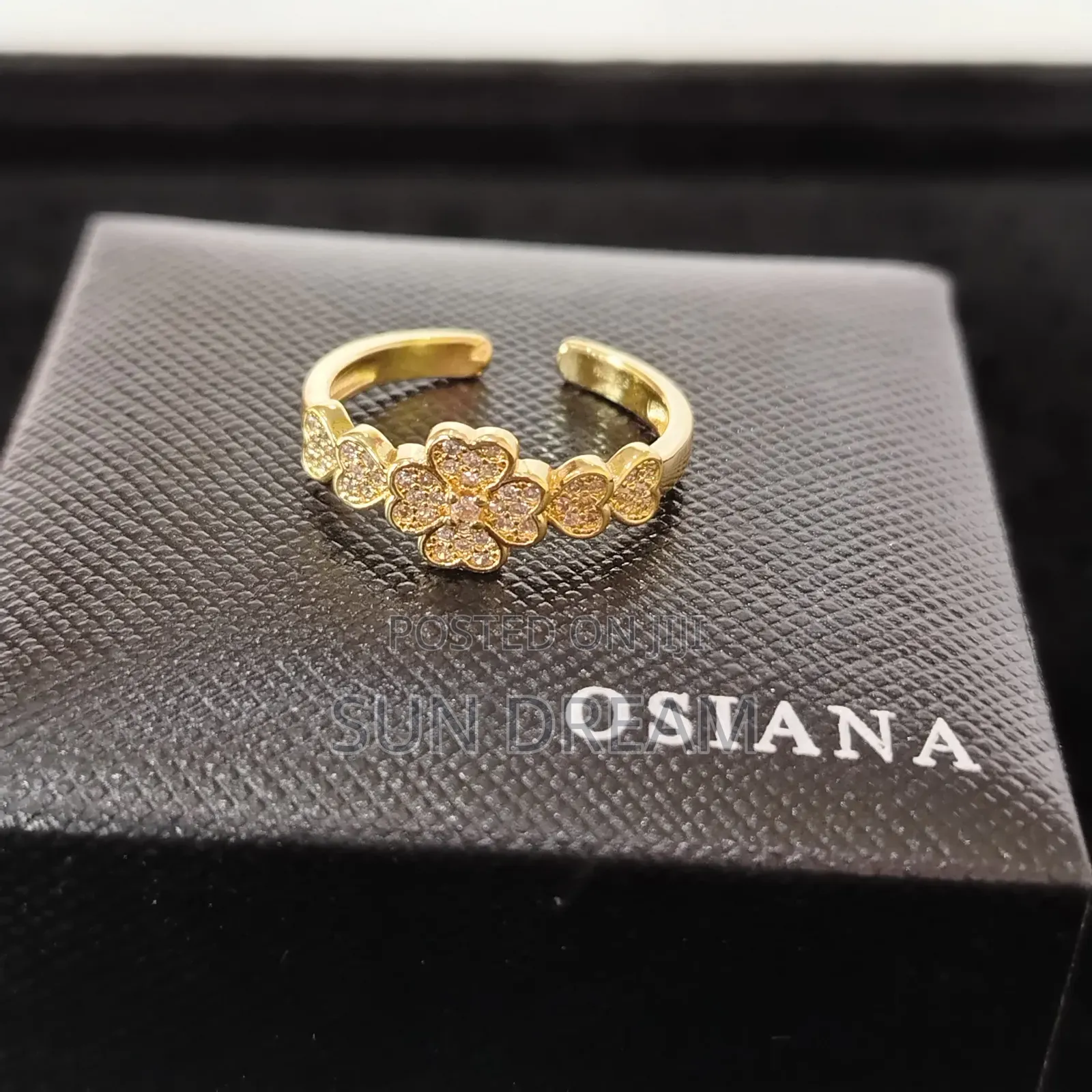 Lady Rings Flower Rings Golden Ring No Color Faded Lady Gift 4