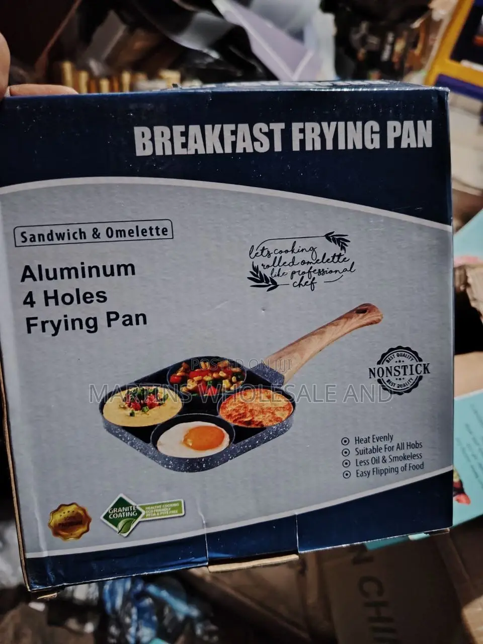 Generic 4-Hole Aluminum Breakfast Frying Pan