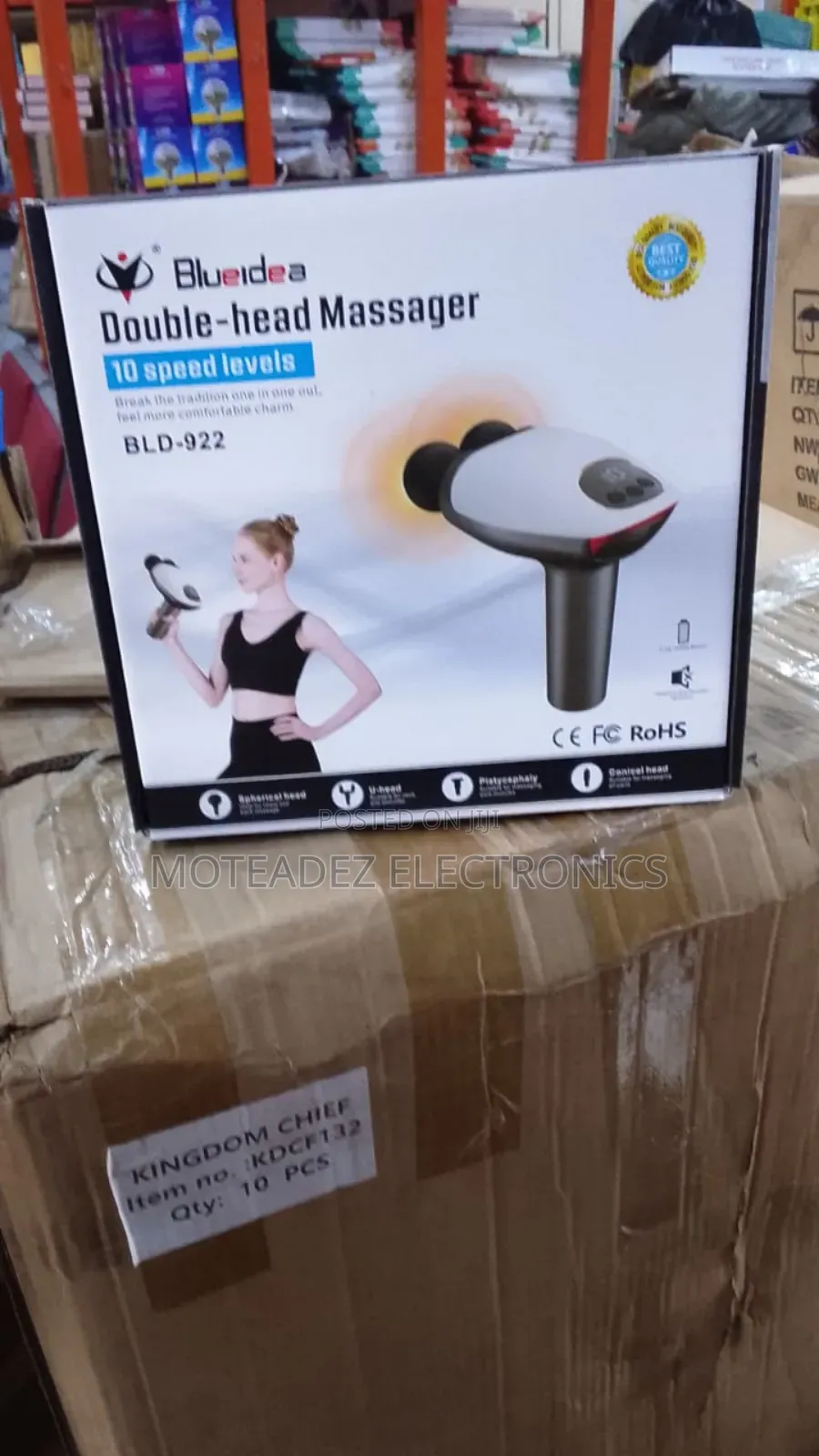 Blueidea Double Head Rechargeable Deep Muscle Professional Massage Gun