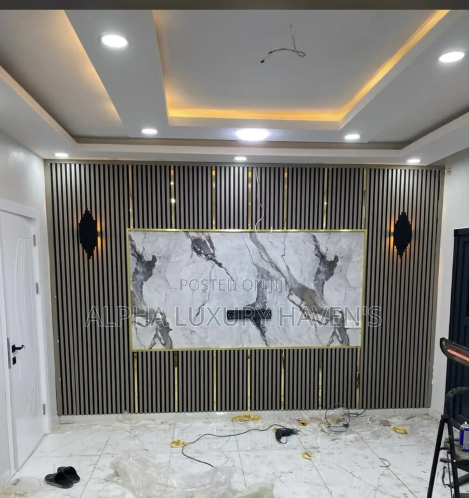 Fluted Panel and Tv Unit,Wall Console