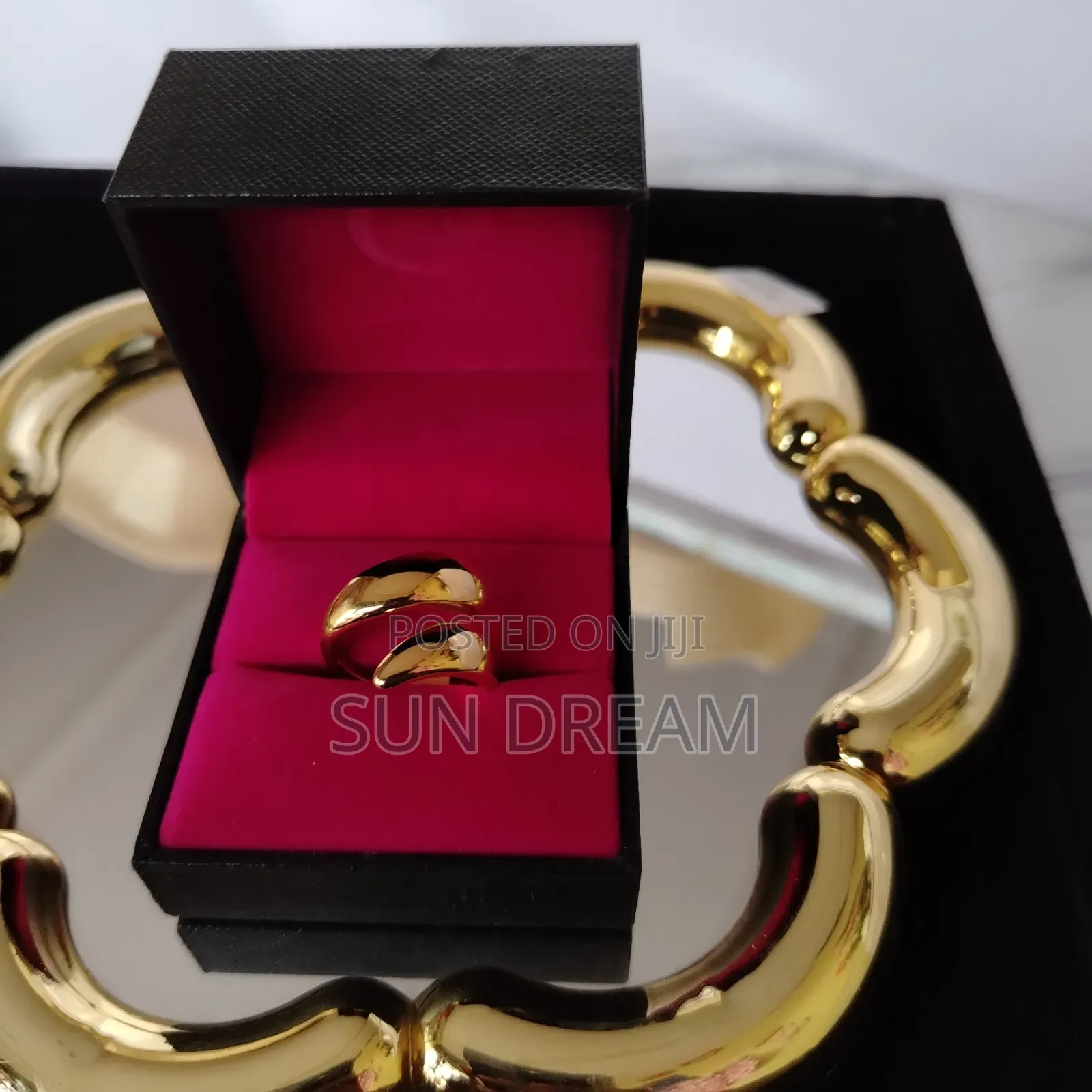 Women Rings Golden Rings Stainless Steel No Color Wash Gift 10