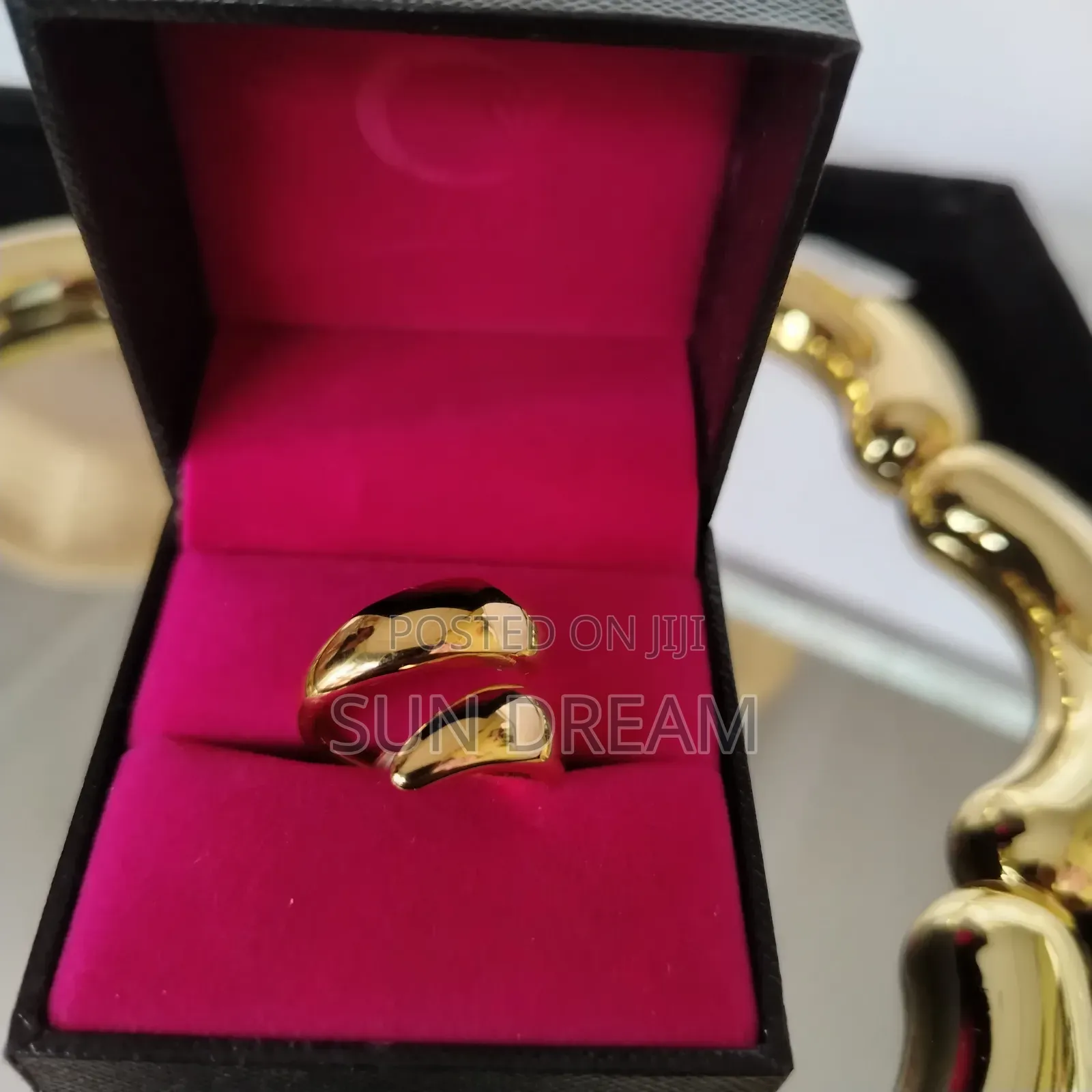 Women Rings Golden Rings Stainless Steel No Color Wash Gift 10