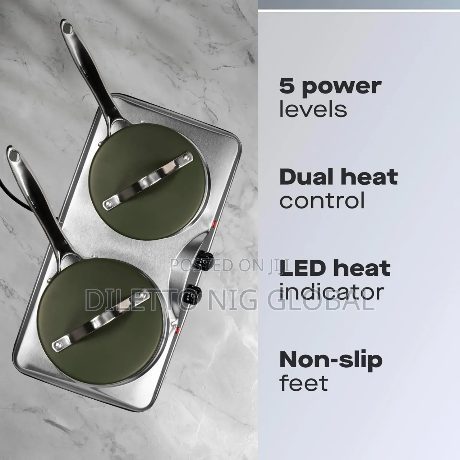 Double Hot Plate Electric Cooker Hob – 2500w