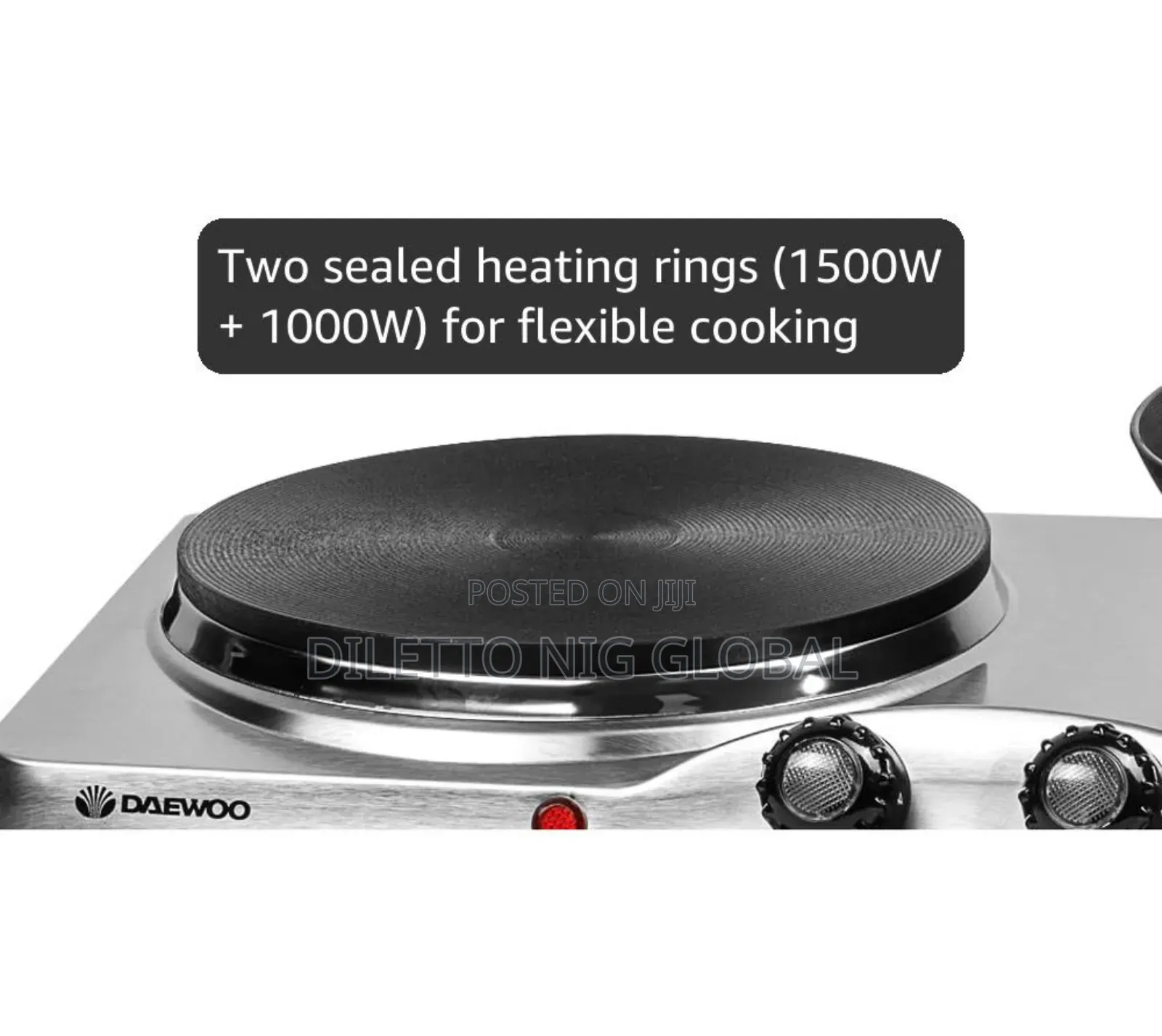 Double Hot Plate Electric Cooker Hob – 2500w