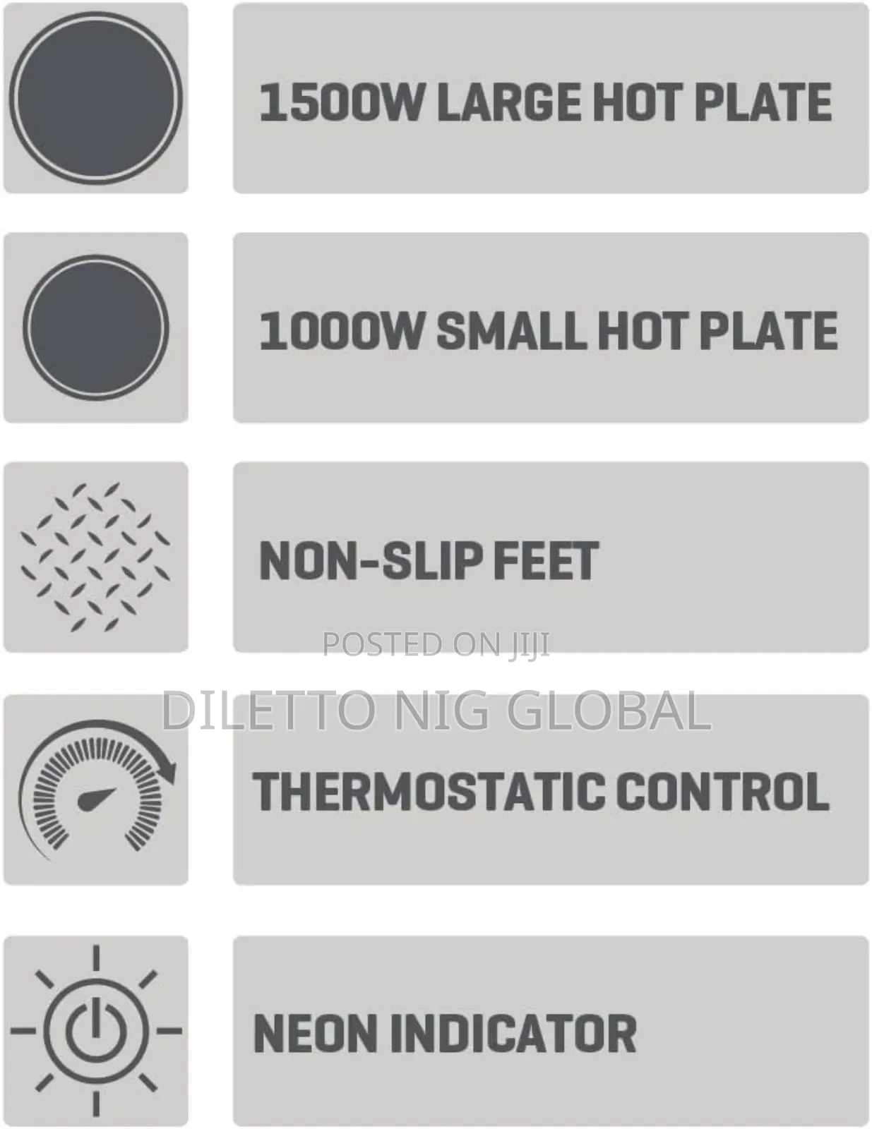 Double Hot Plate Electric Cooker Hob – 2500w