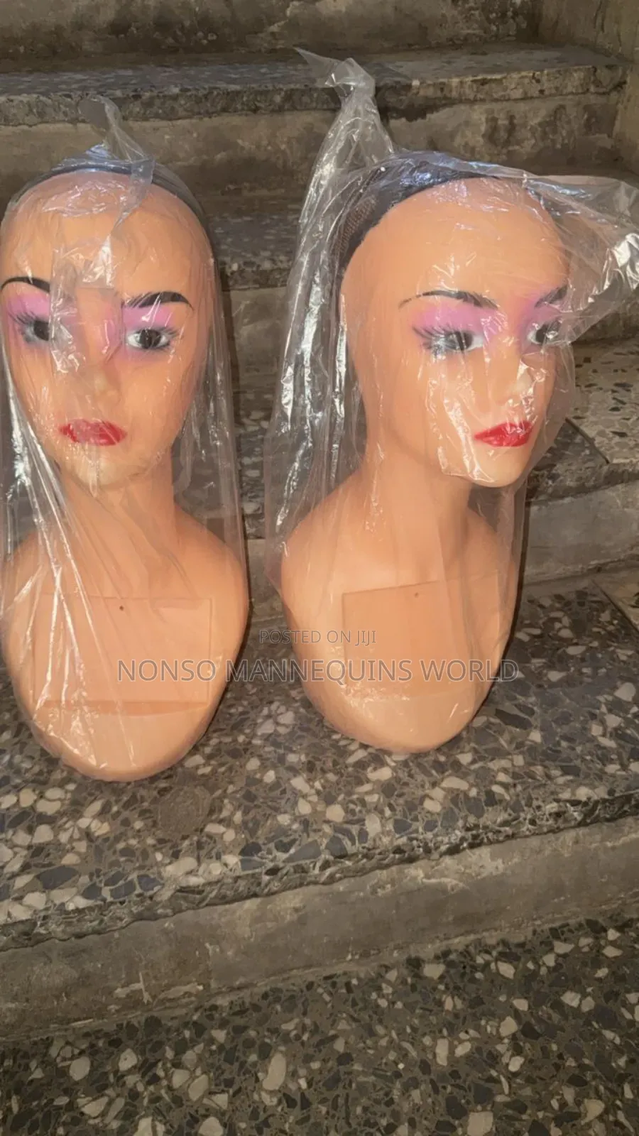 Female Plastic Long Neck Mannequin Heads