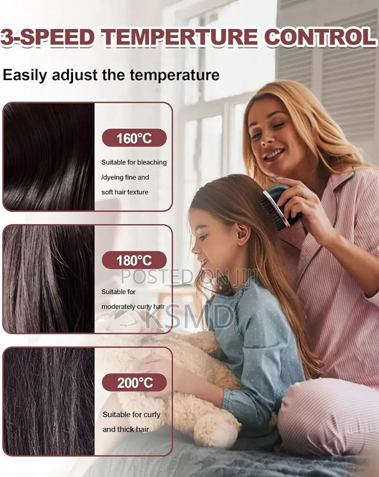 Portable Mini Rechargeable Wireless Hair Straightener Cordless Brush