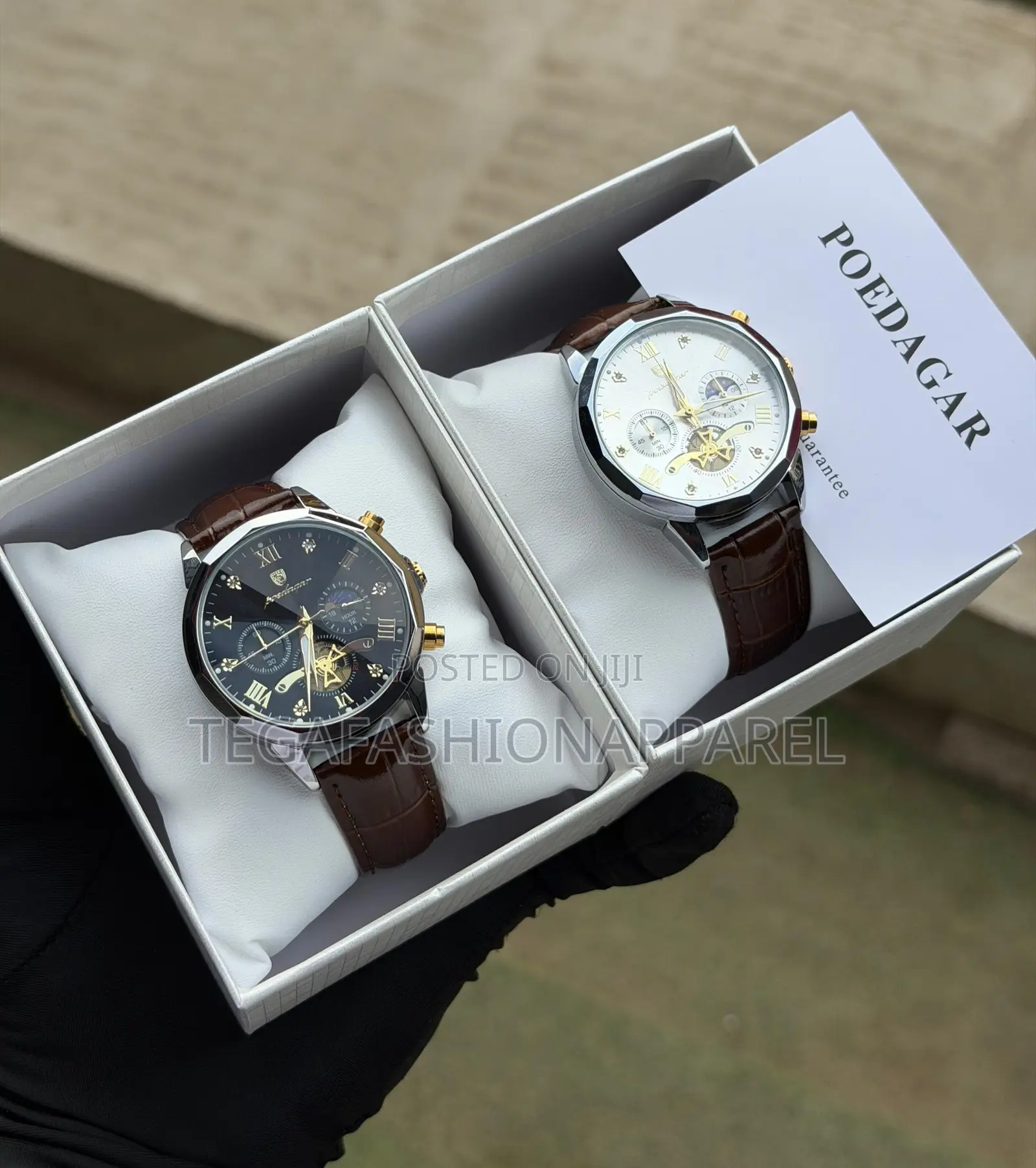 Poedagar Chronographic Leather Wristwatch