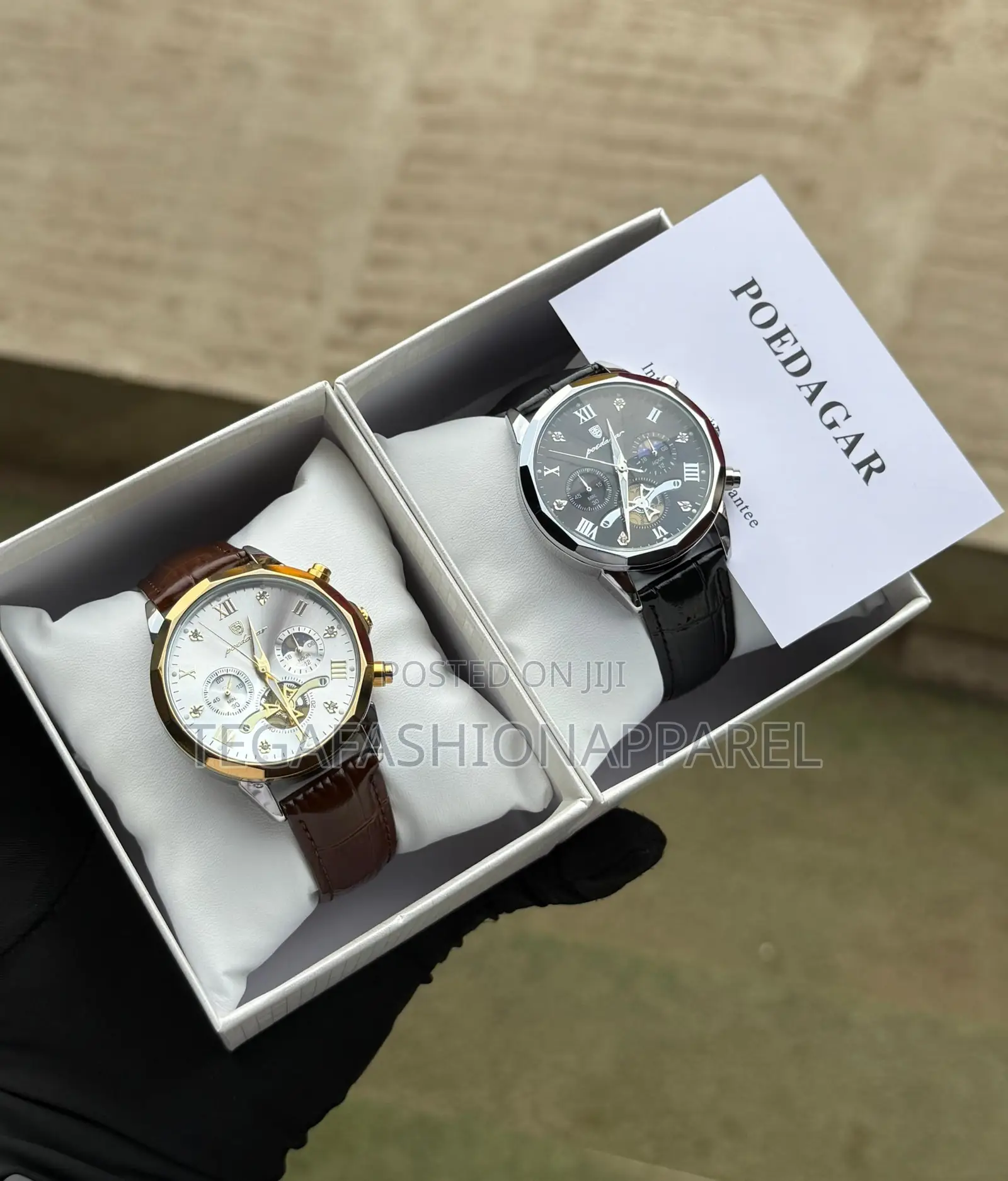 Poedagar Chronographic Leather Wristwatch