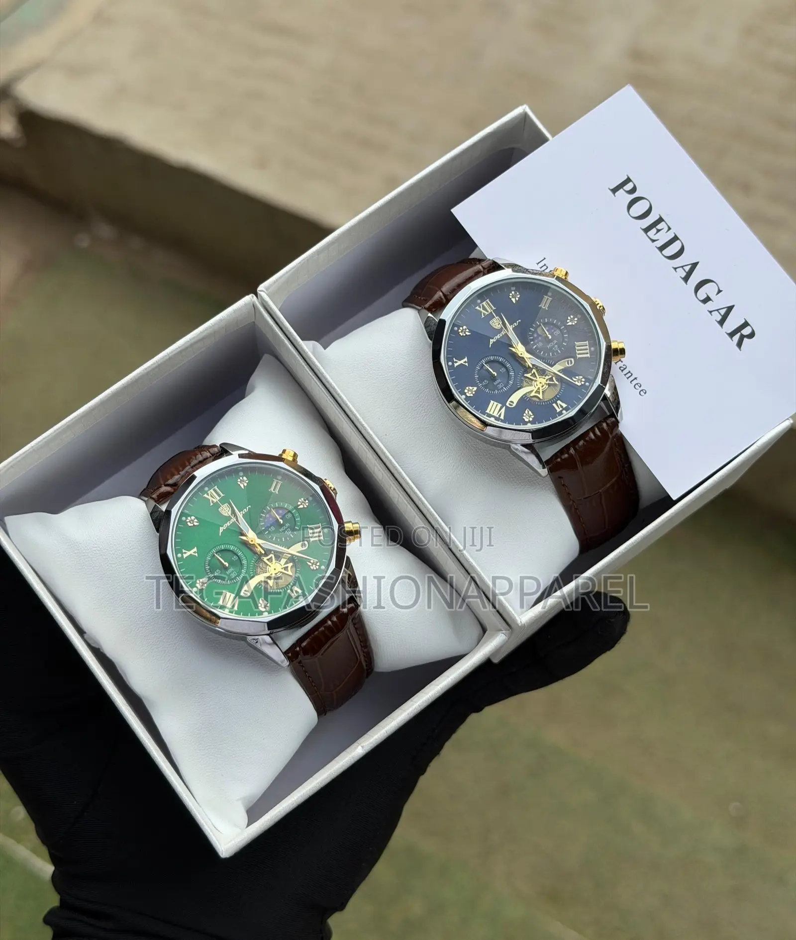 Poedagar Chronographic Leather Wristwatch