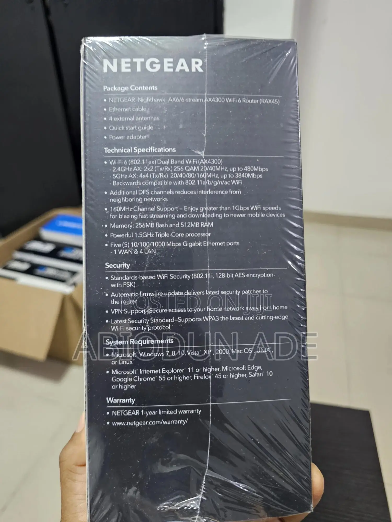 Netgear Nighthawk Ax6 Ax4300 Wifi 6 Router (Rax45)
