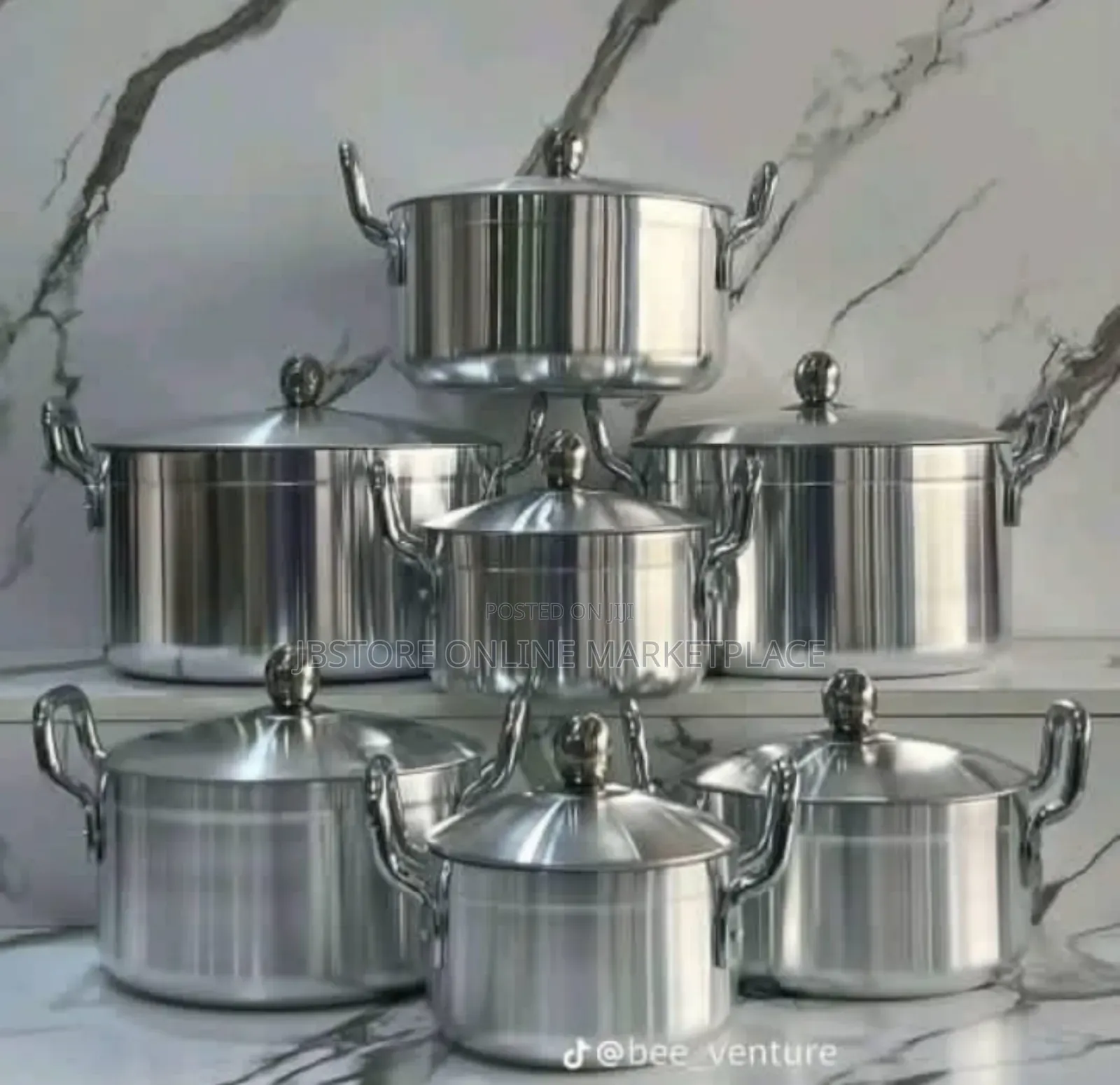 Casserole Pot Set 7pcs Hoffner Tornado Thickened Aluminum Cookware Set