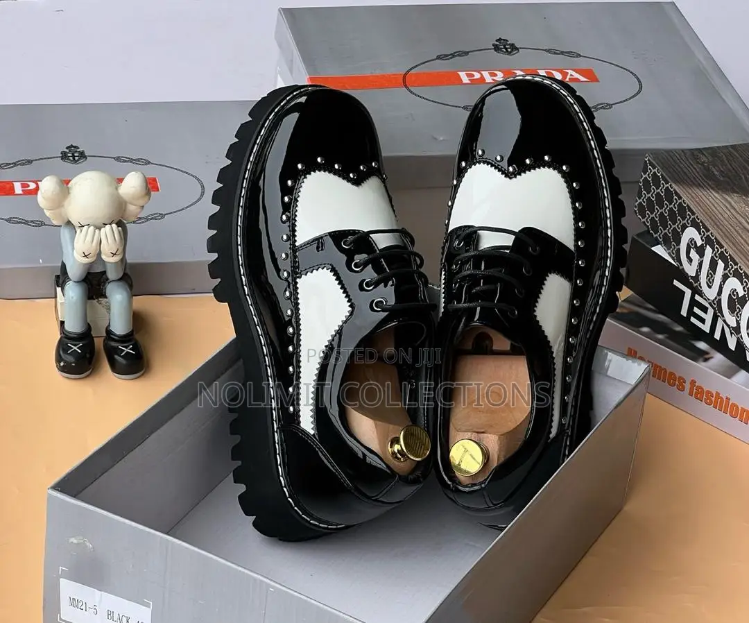 Prada Gloss Two Toned Patent Brogues
