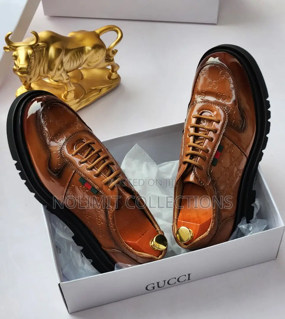 Patent Leather Lace-Up Shoes With Chunky, Thick Black Lug Sole