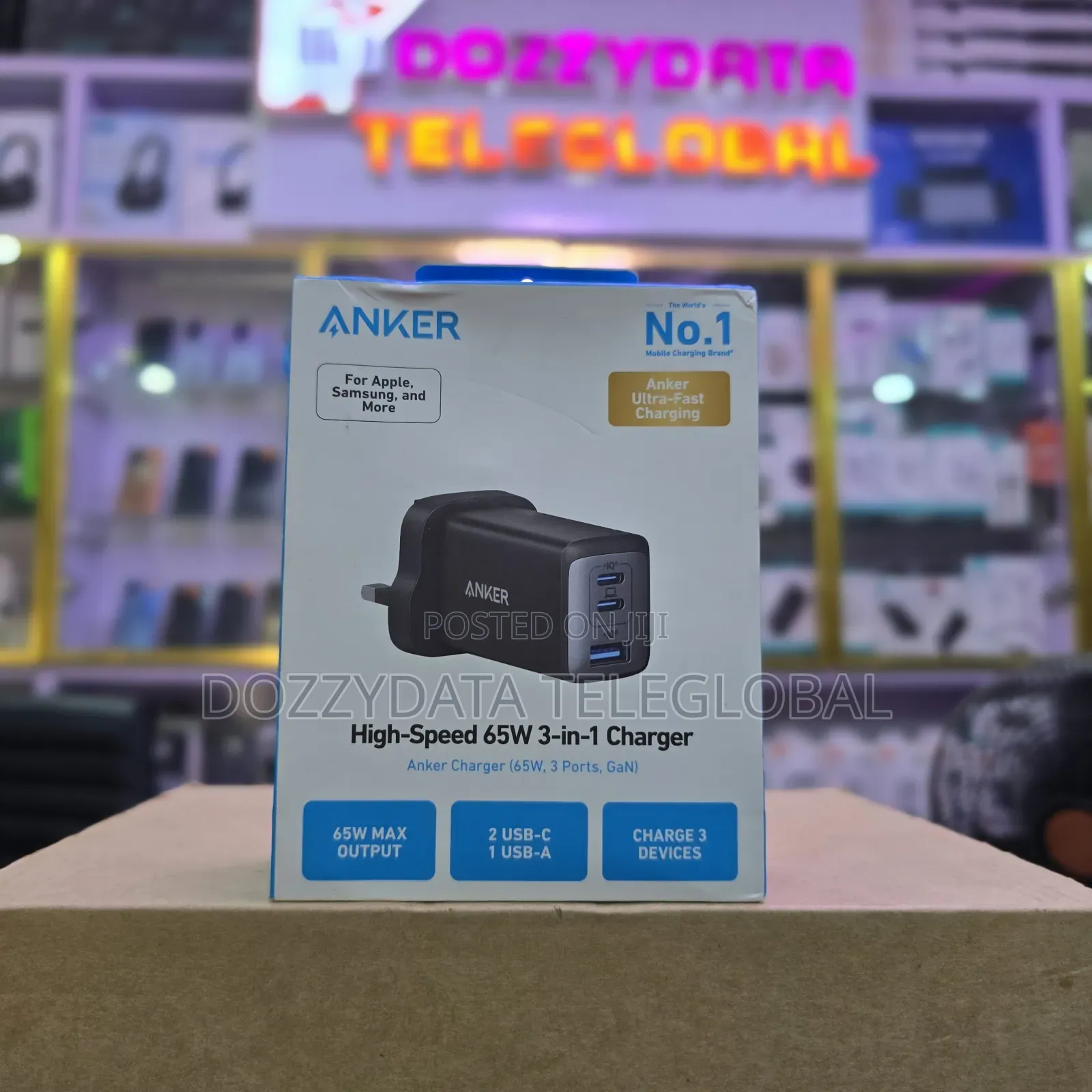 Anker Powerport Iii 3-Port 65w Gan Charger