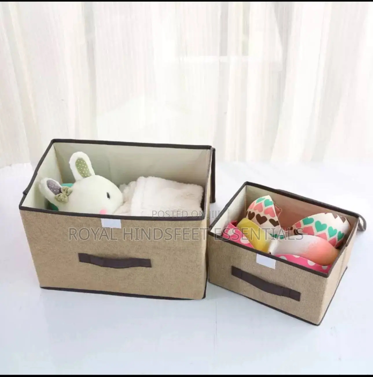 Foldable Dustproof Home Cotton Linen Fabric Storage Box
