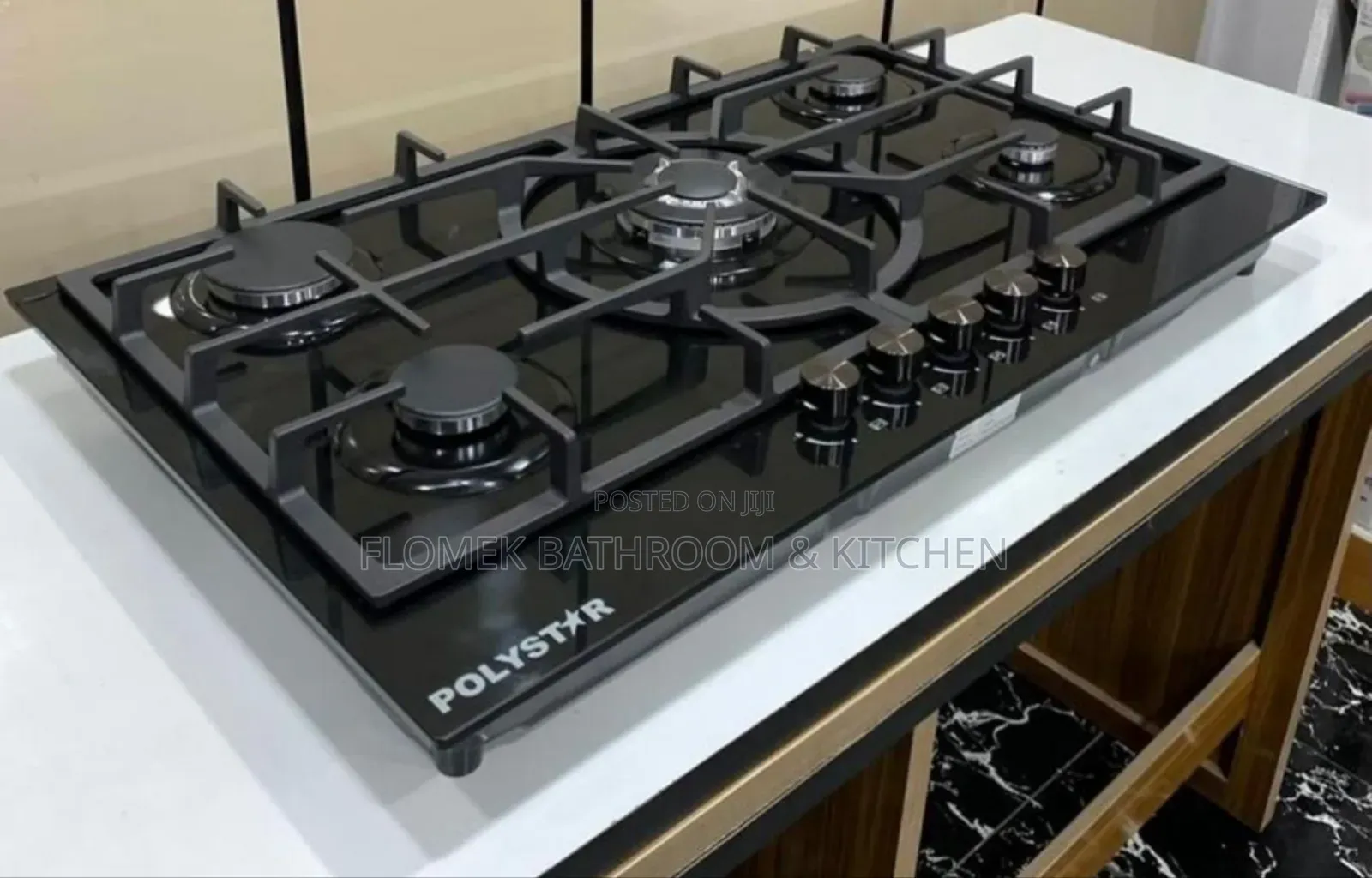 5 Burner Built-in Gas Cooker – Tempered Glass Kitchen Hob.