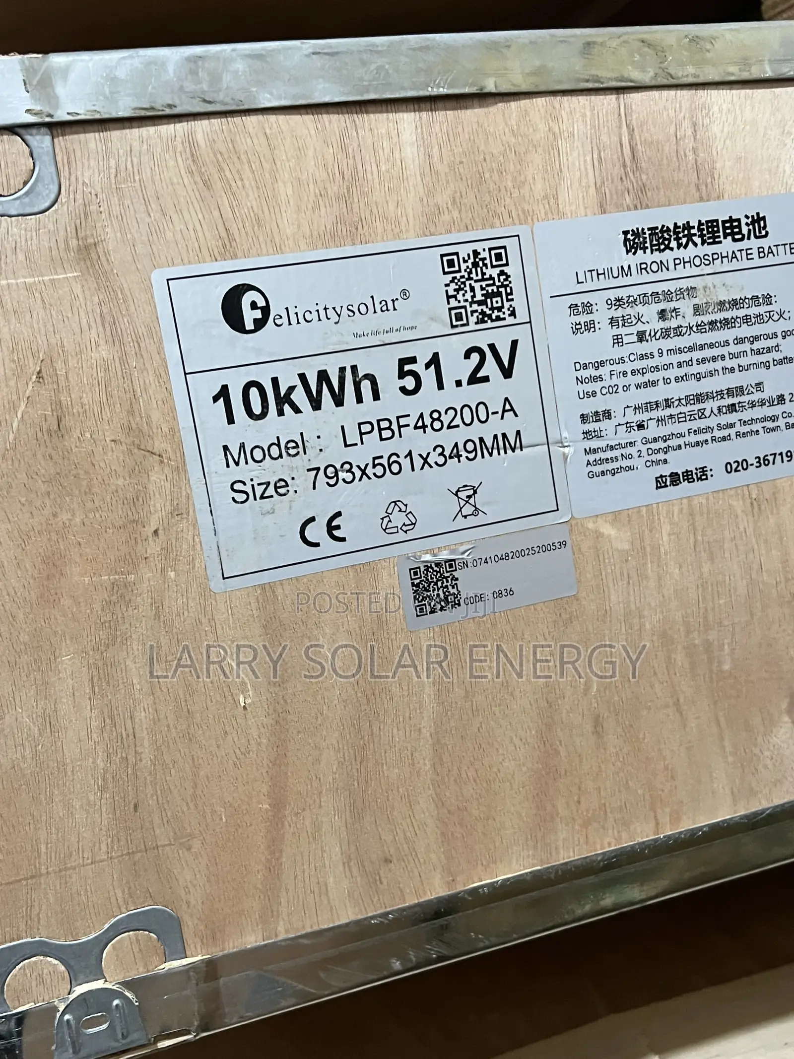 10kwh 51.2v Felicity Lithium Ion Battery