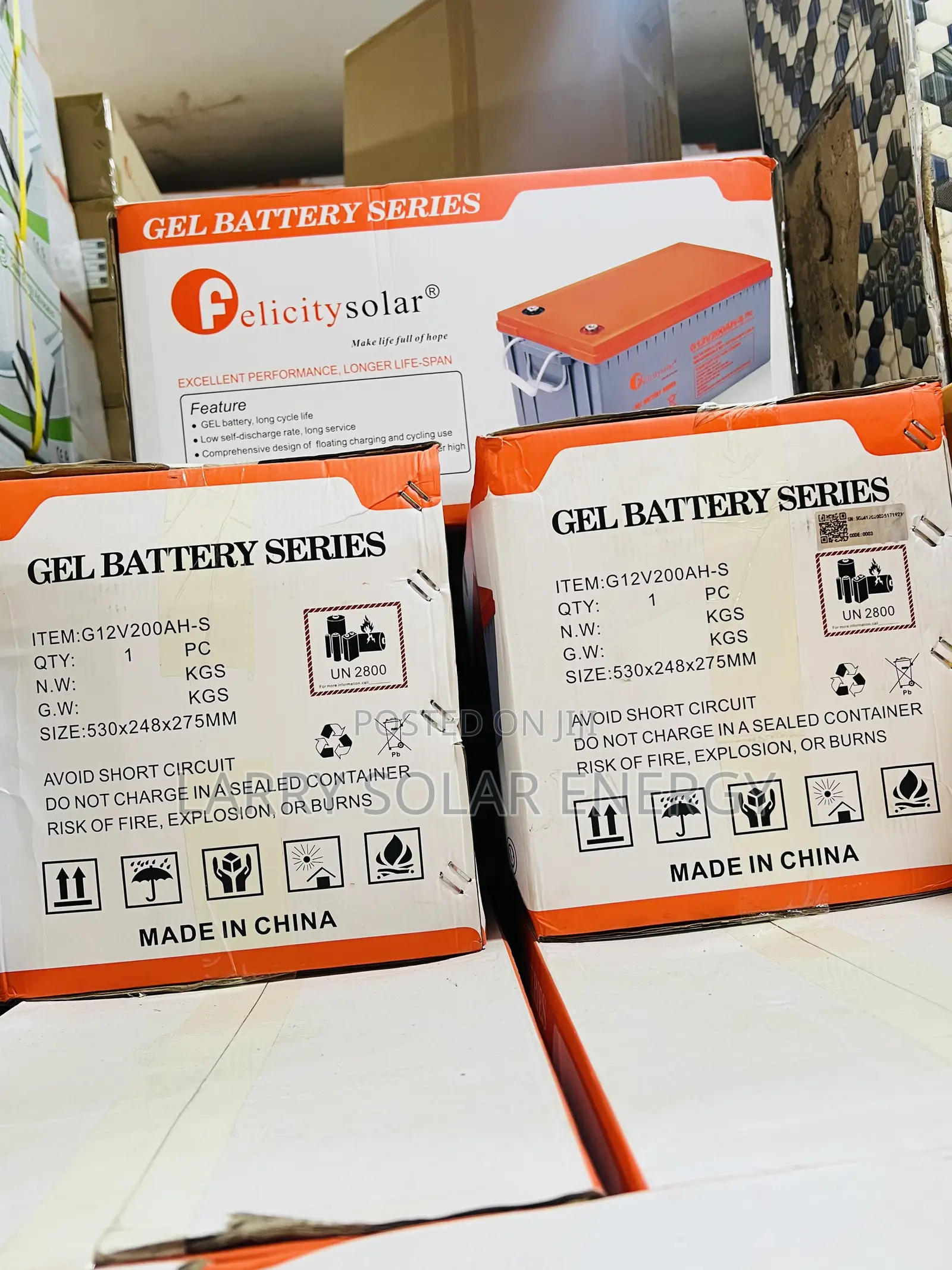 12v/200ah Felicity Gel Solar Battery