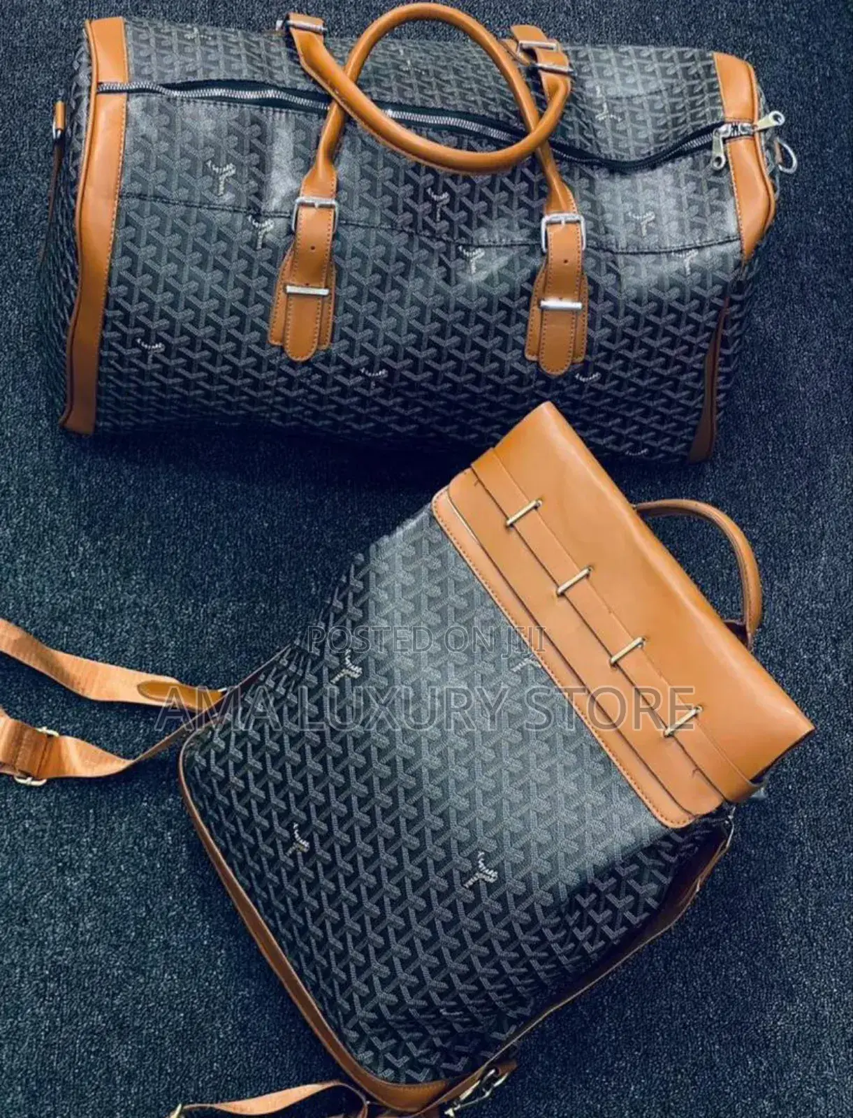 Goyard Luxury Designer Duffle/Bag Pack Set