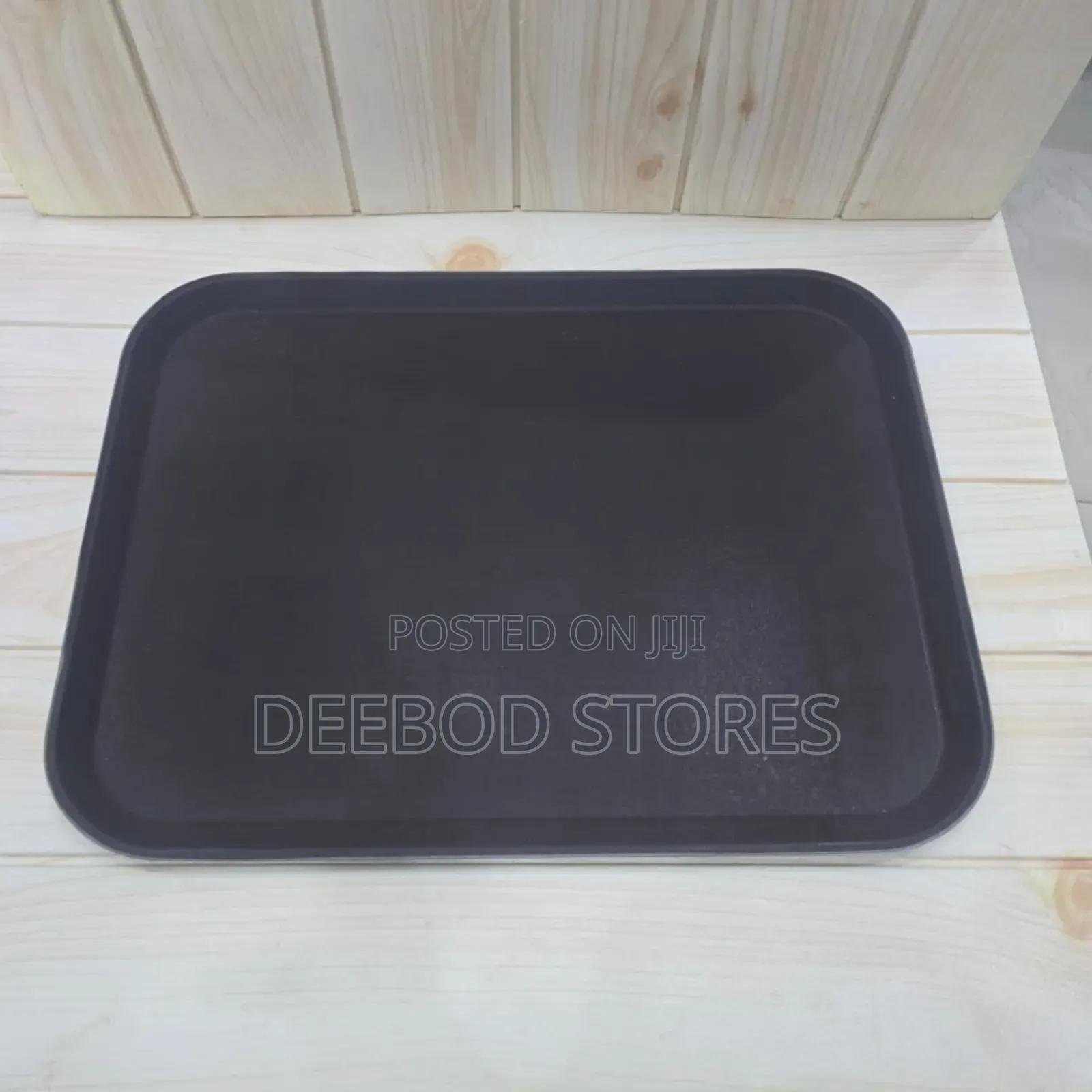 Black Non-Slip Serving Tray for Food and Drinks
