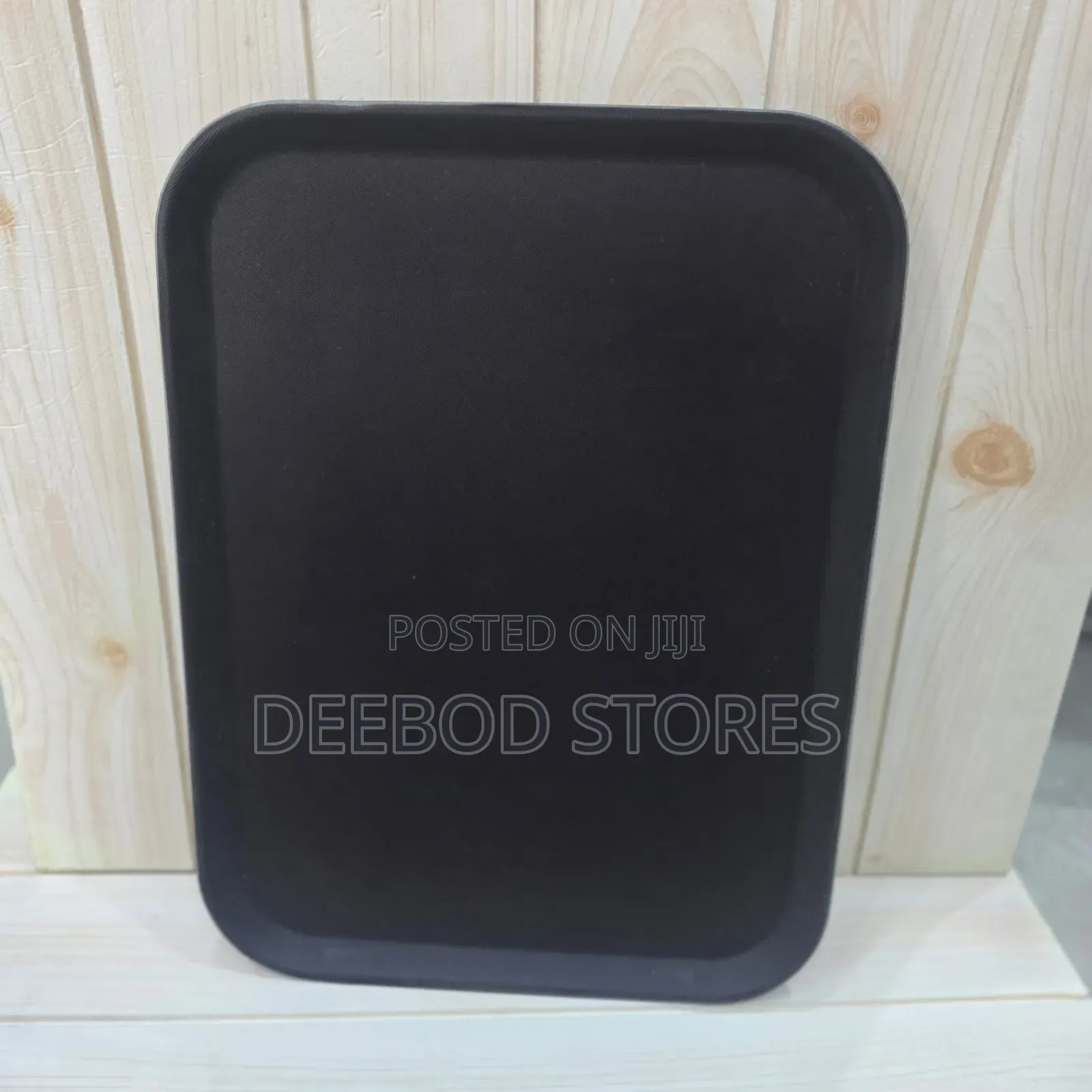 Black Non-Slip Serving Tray for Food and Drinks