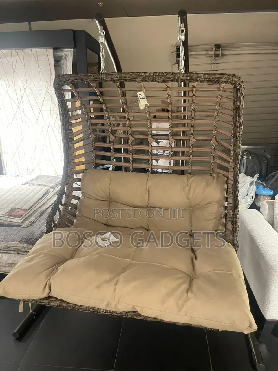 Italian Bodrum Outdoor Swing Chair – Wicker Design With Cushioned Seat