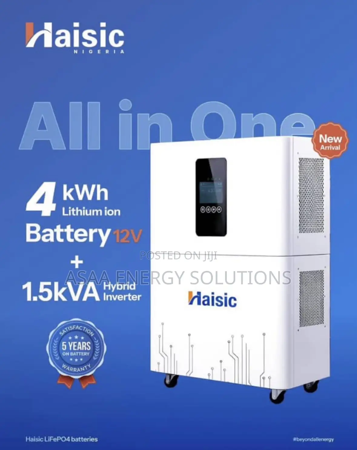 Haisic All in One 1.5kva/4kwh Hybrid Lithium With Warranty