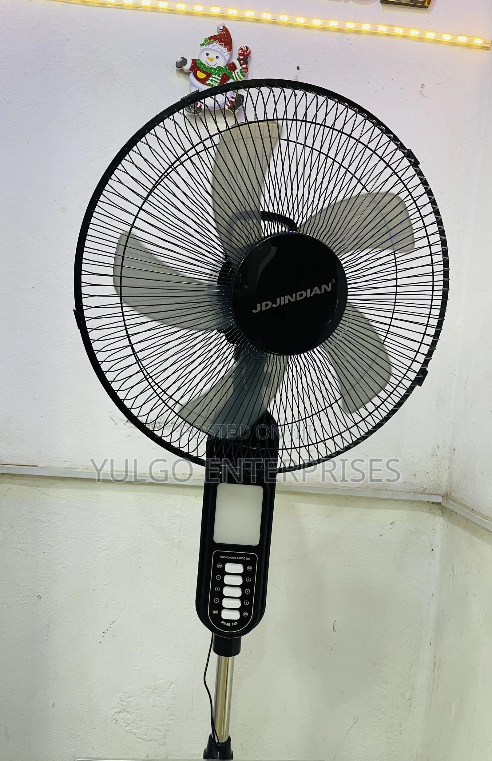 Brand New Rechargeable Solar Standing Fan, 12w Panel and Power Cord