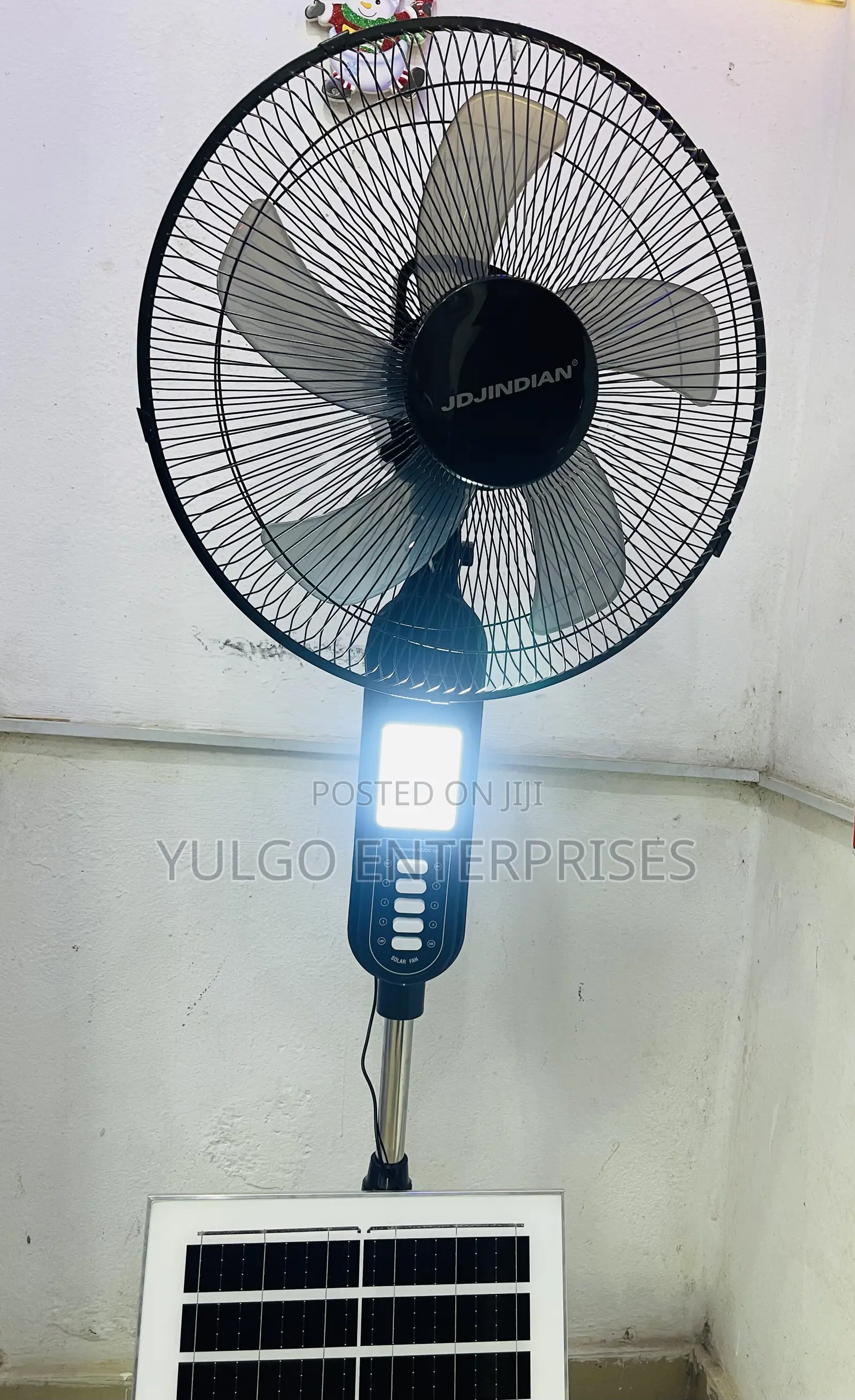 Brand New Rechargeable Solar Standing Fan, 12w Panel and Power Cord