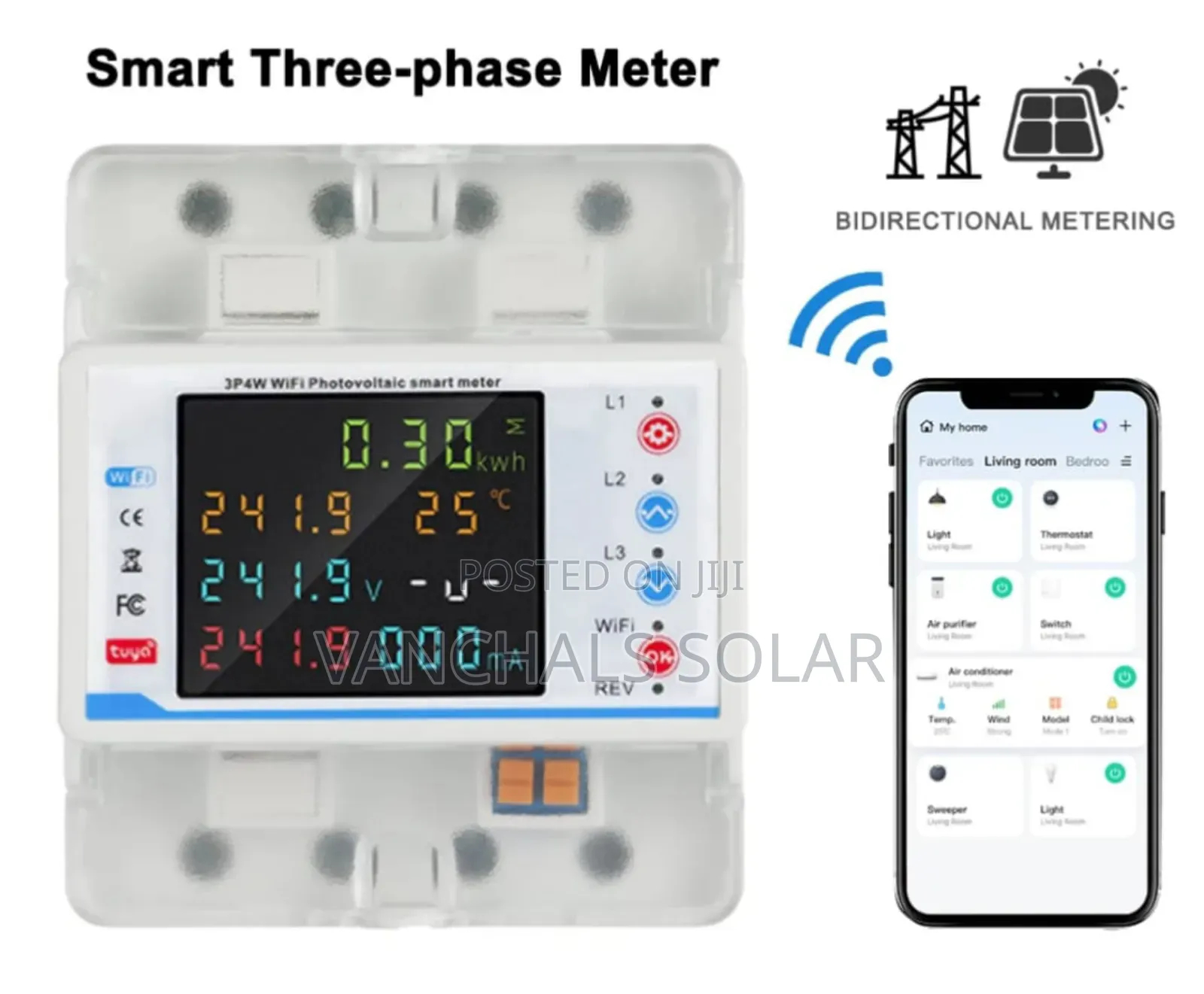 Smart Wifi Energy Prepaid Check Meter Single Phase 100a