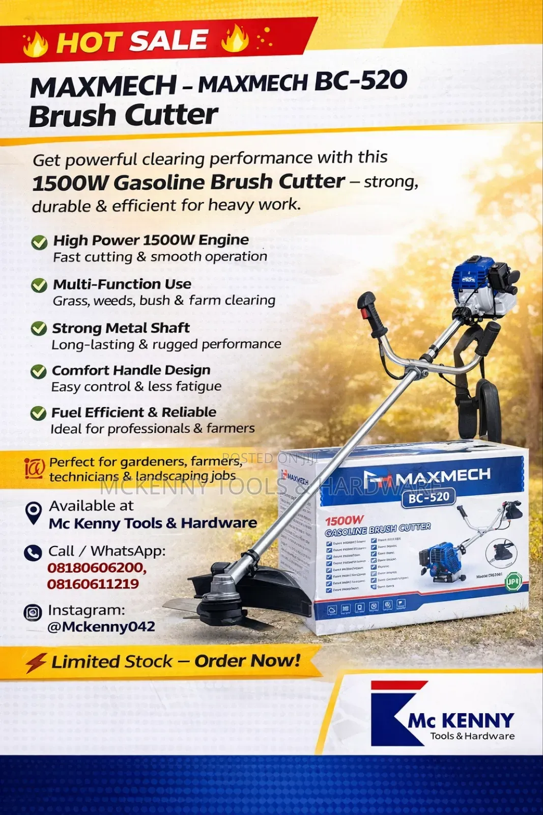 Hot Sale – Maxmech Bc-520 Brush Cutter 🔥