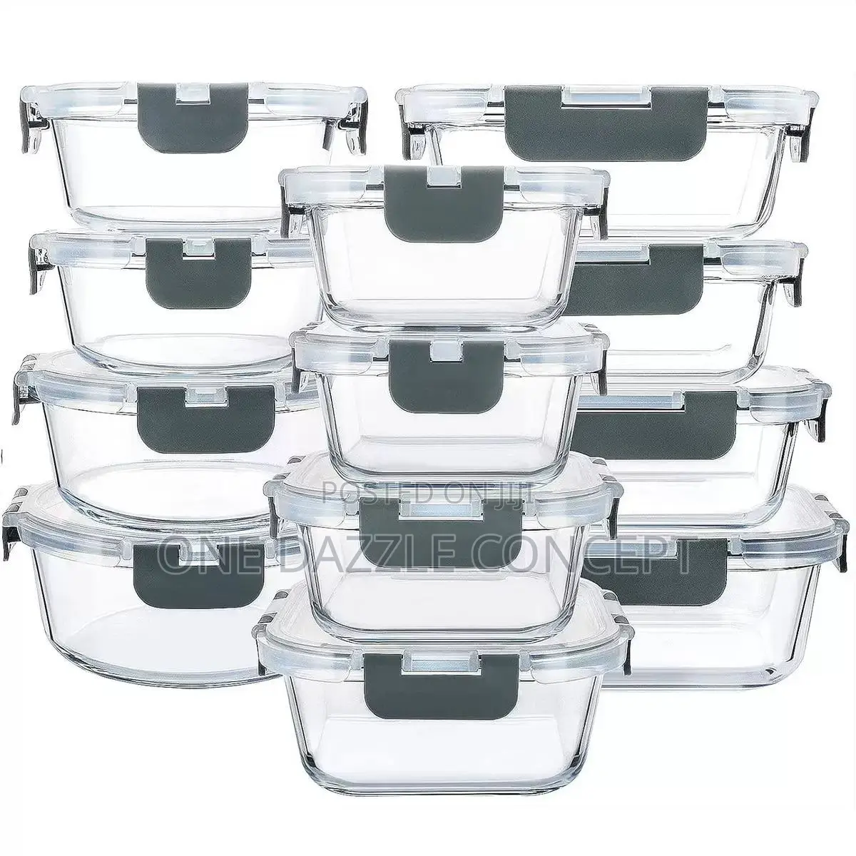 12pcs Food Glass Storage Container