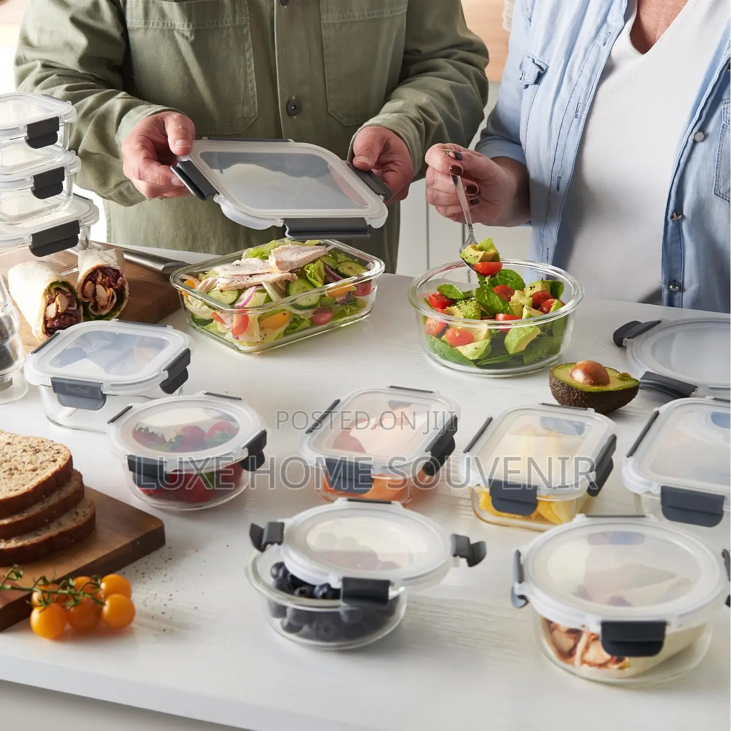 12pcs Glass Prep Meal Container With Lid