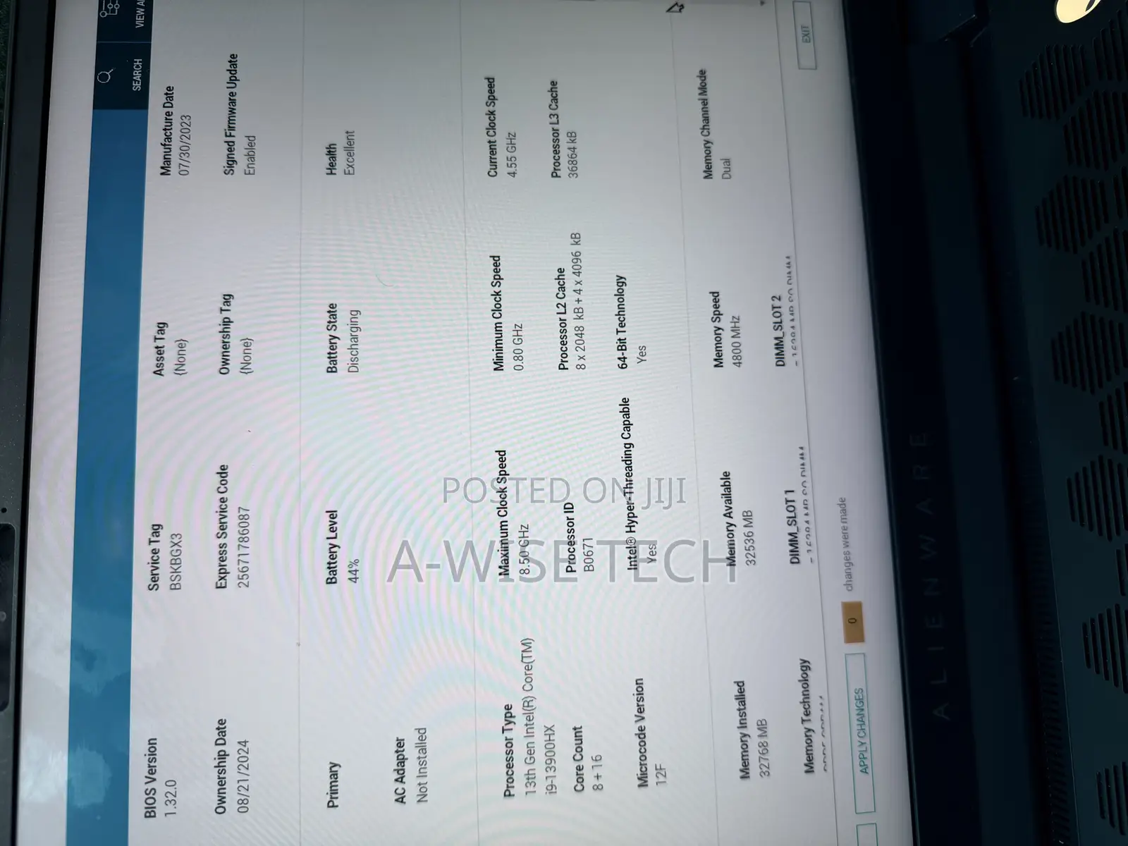 Laptop Dell Alienware M16 r1 16GB Intel Core i9 SSD 1T