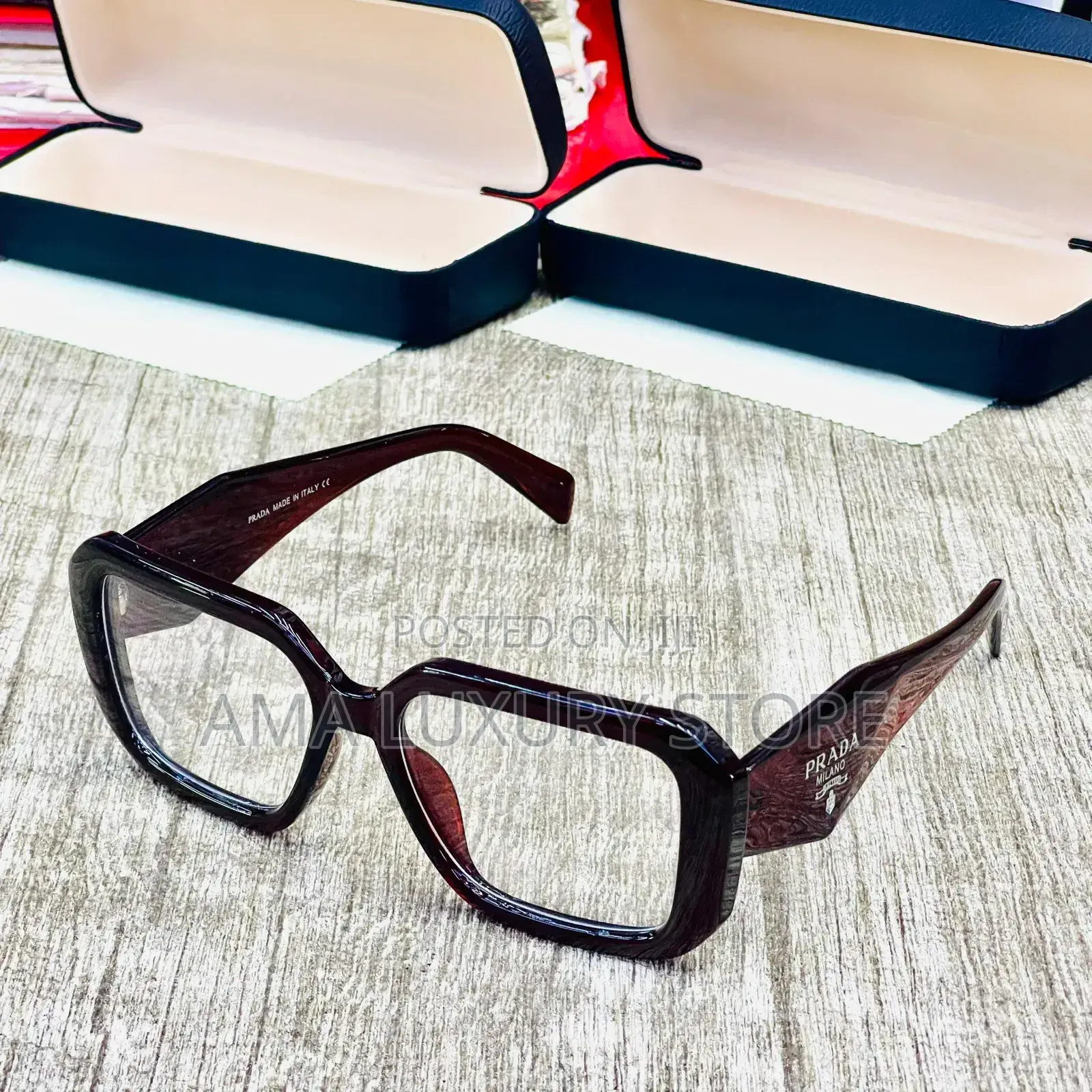 Prada Luxury Transparent Clear Lense Glasses
