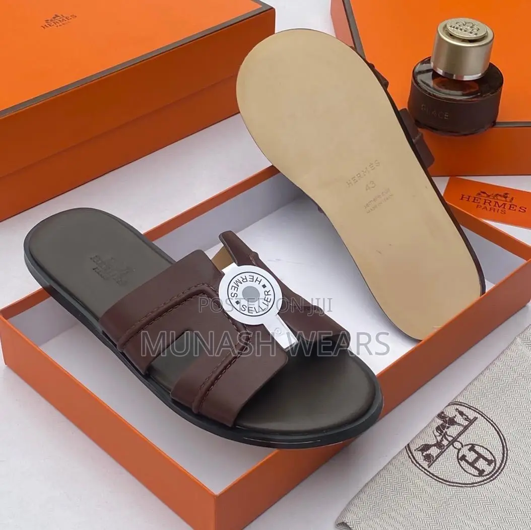 Hermes Leather Slipers For Men 40-46