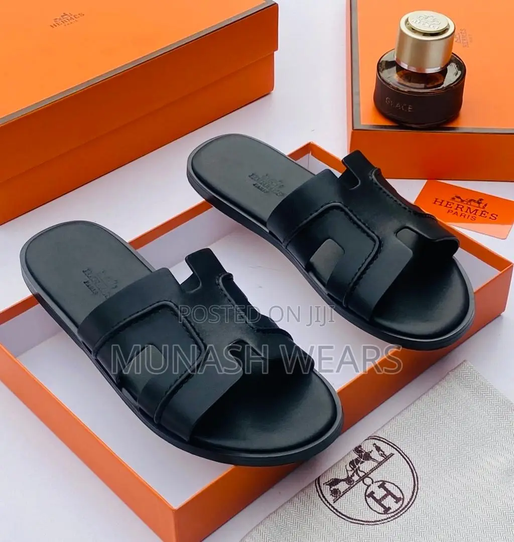 Hermes Leather Slipers For Men 40-46