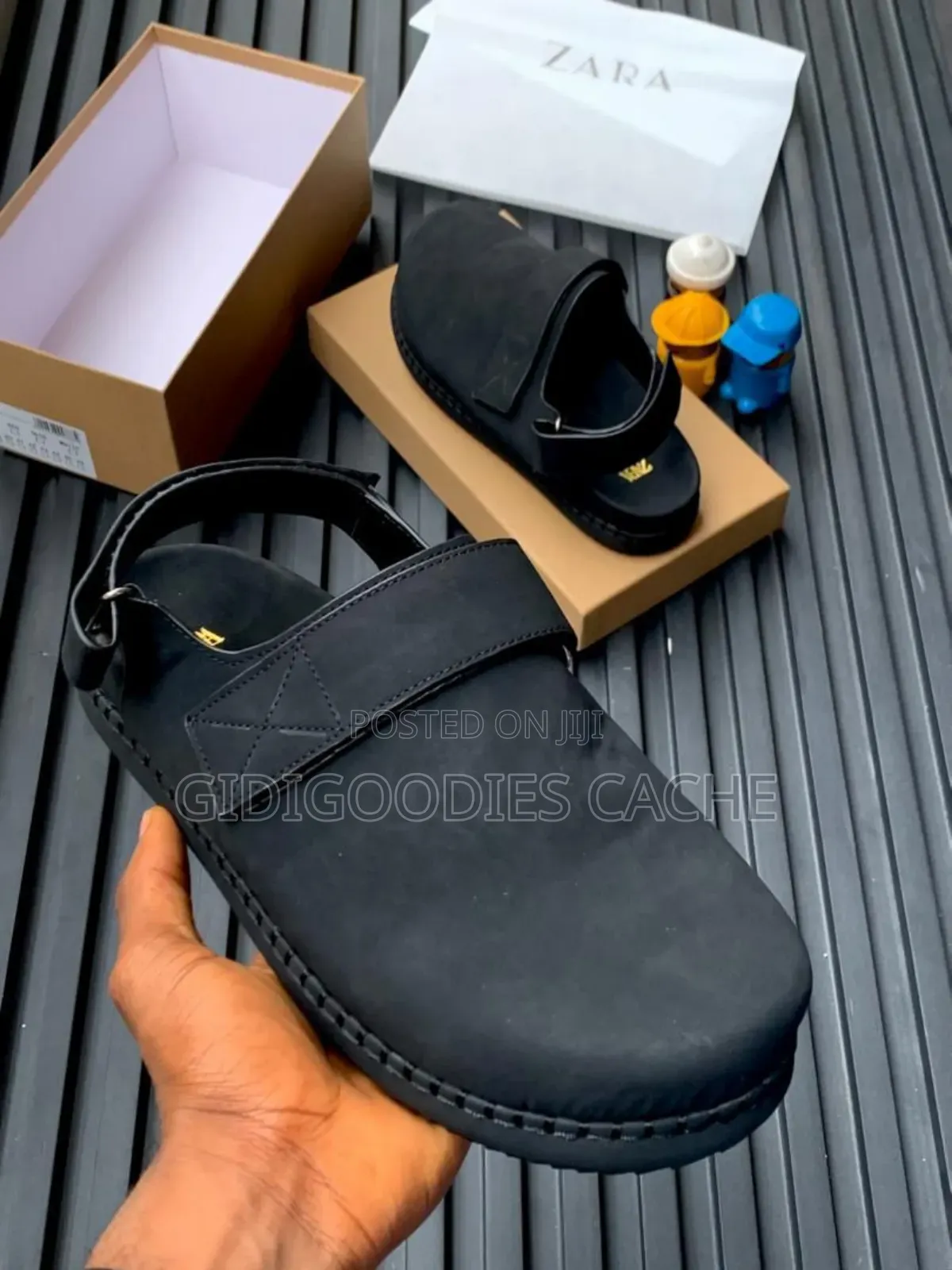 Zara Men's Strapped Buckle Mules Black/Brown/Ash Size 40-46
