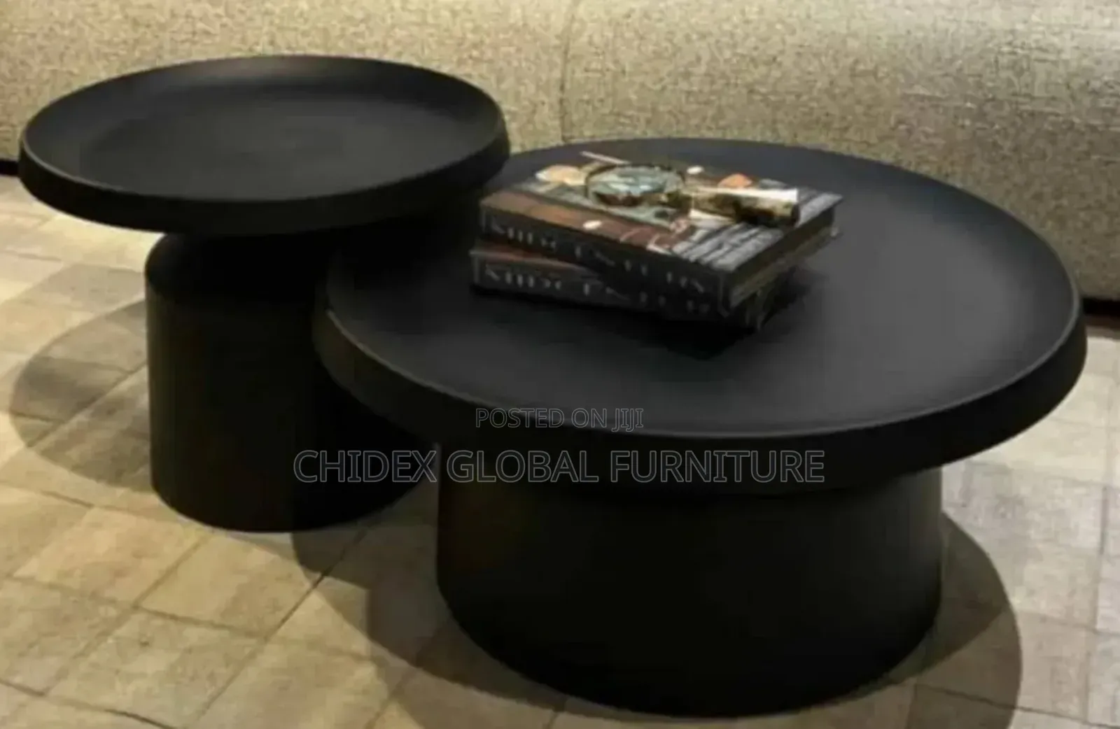 Wooden Top One Plus One Center Table With Steel Base