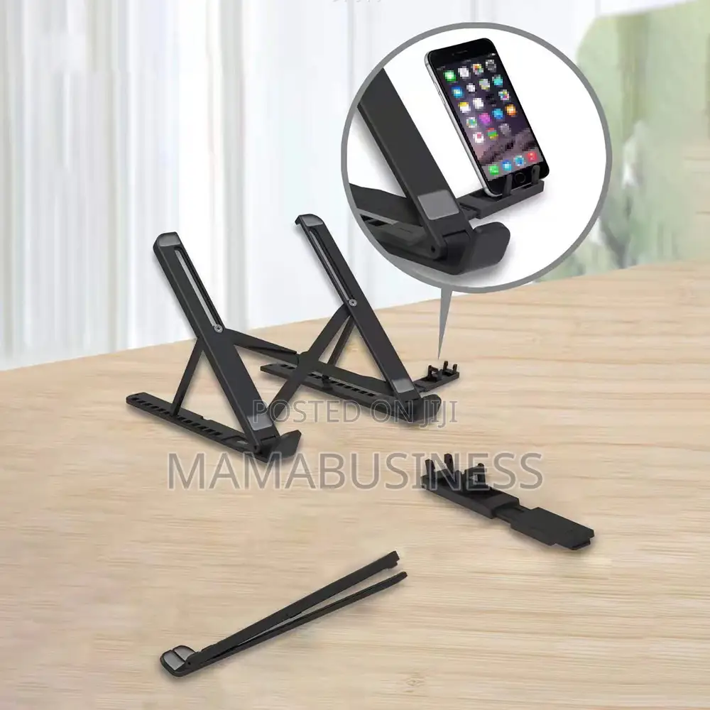 Adjustable Laptop Riser Stand Computer Desk Stand With Phone Holder