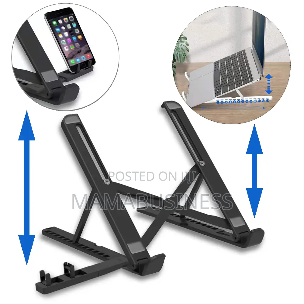 Adjustable Laptop Riser Stand Computer Desk Stand With Phone Holder