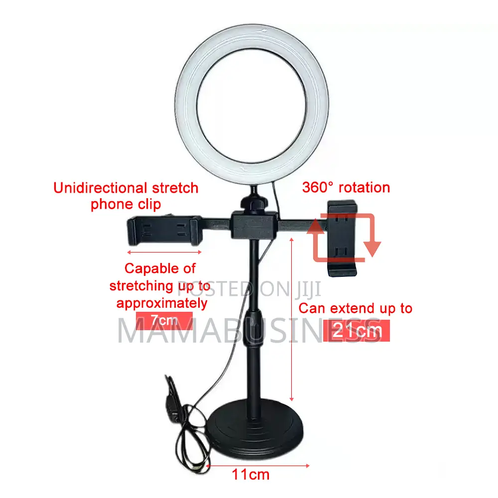 Stand Led Selfie Ring Light Dual Mobile Phone Holder
